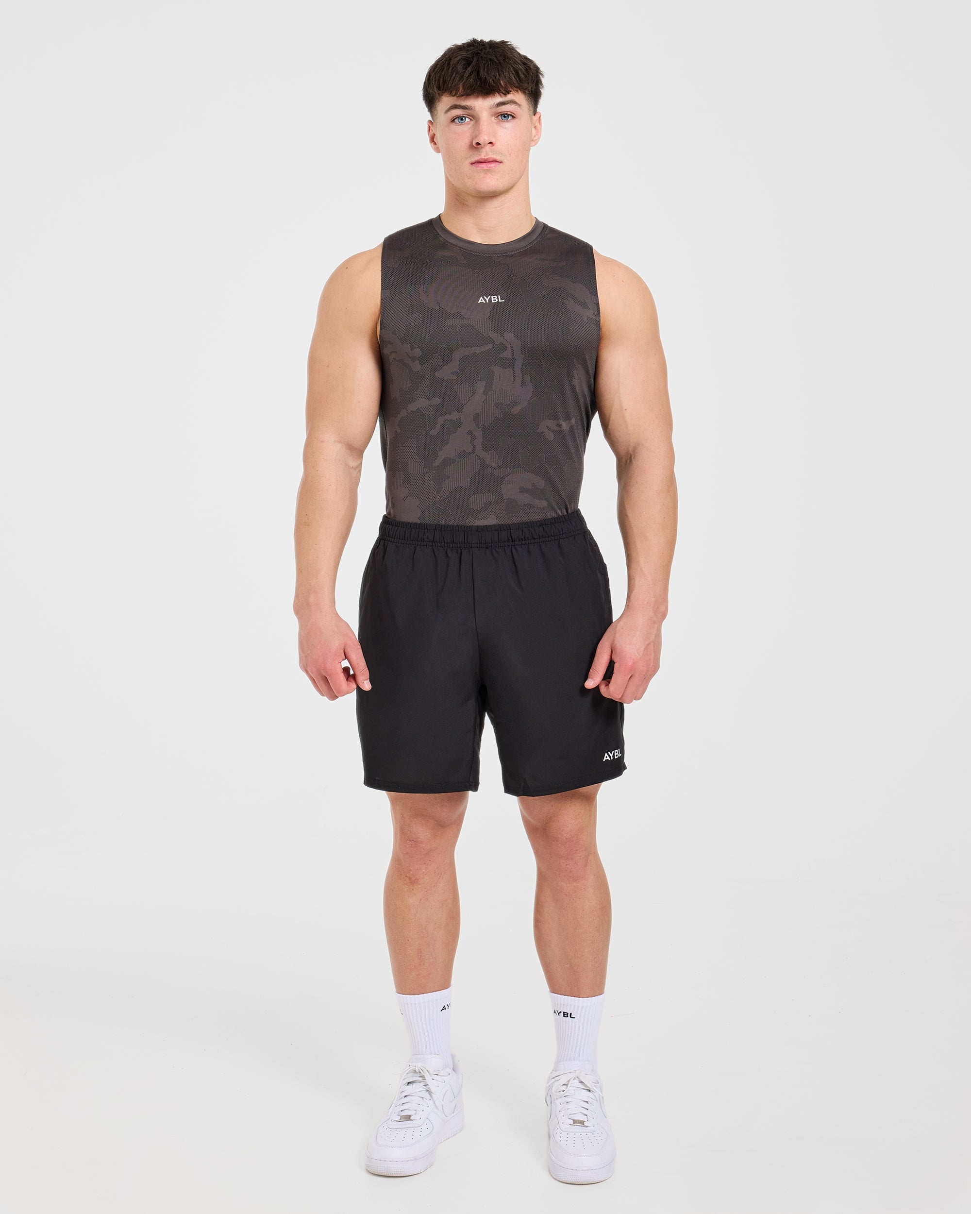 Camo Seamless Tank - Charcoal