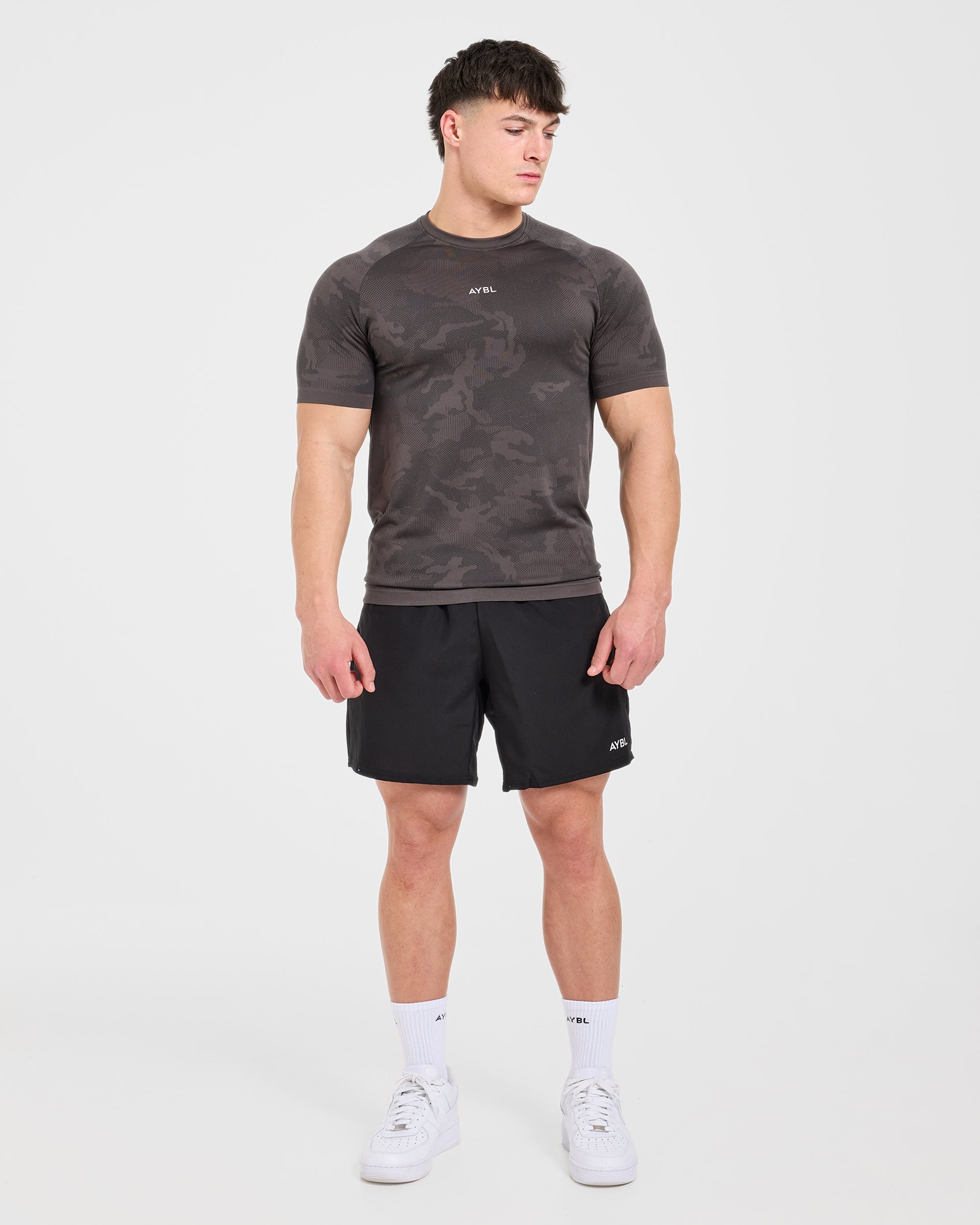 Camo Seamless T Shirt - Charcoal