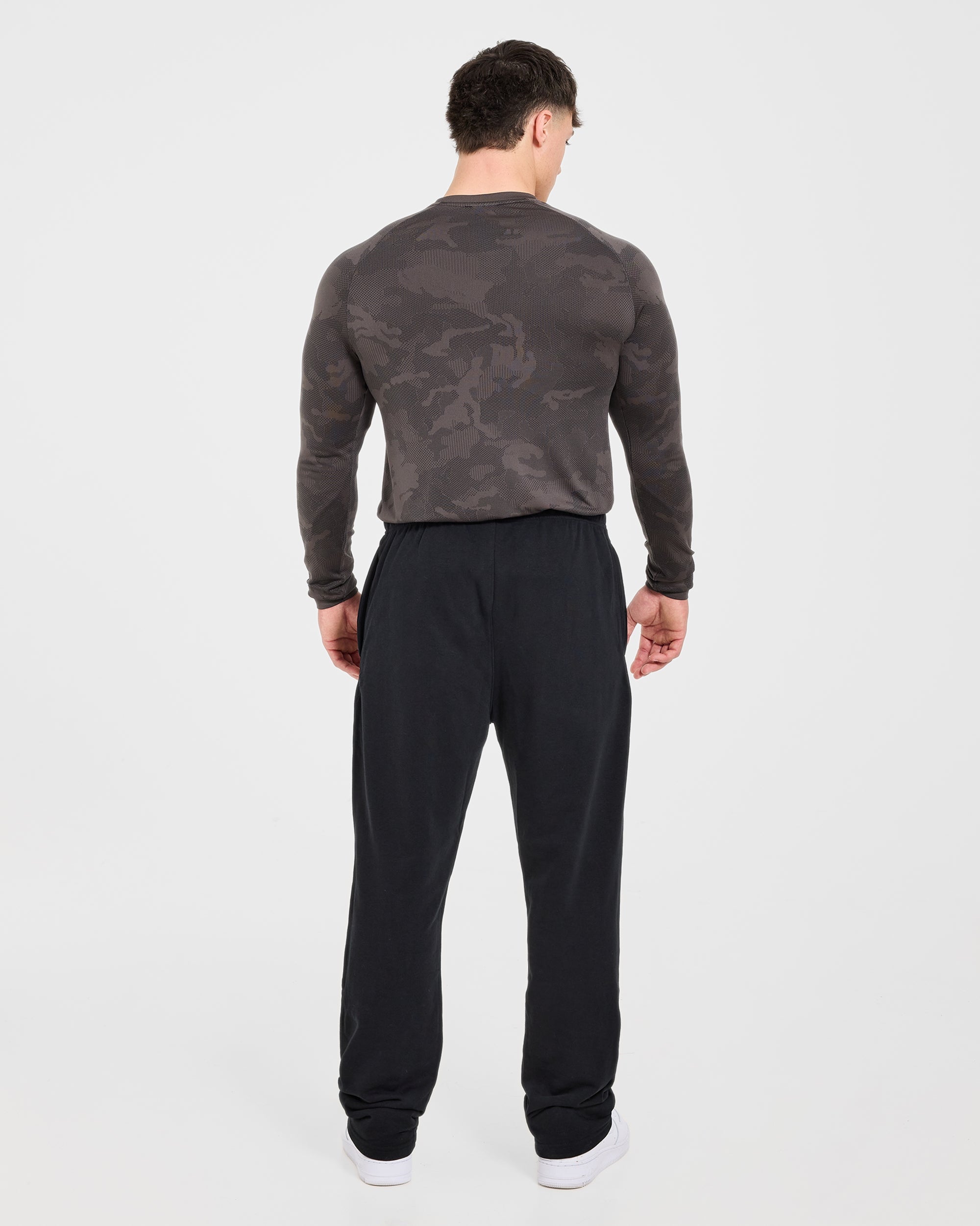 Camo Seamless Long Sleeve T Shirt - Charcoal