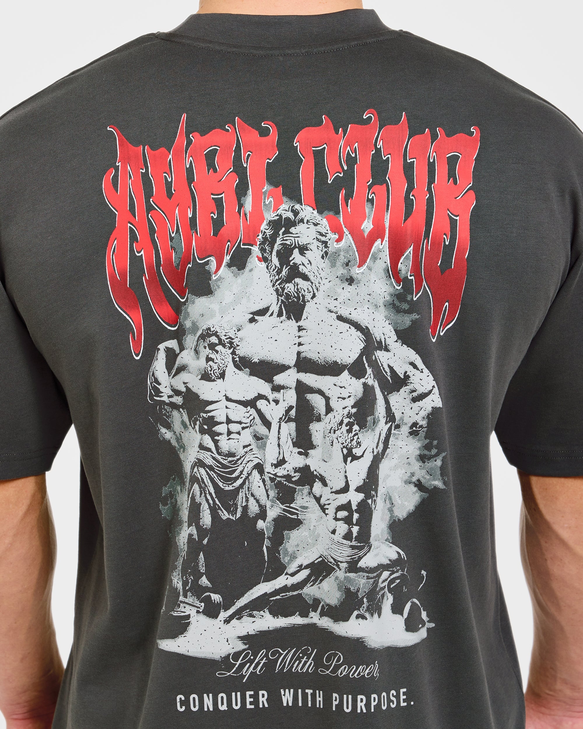 Lift Forge Oversized T Shirt - Charcoal/Red