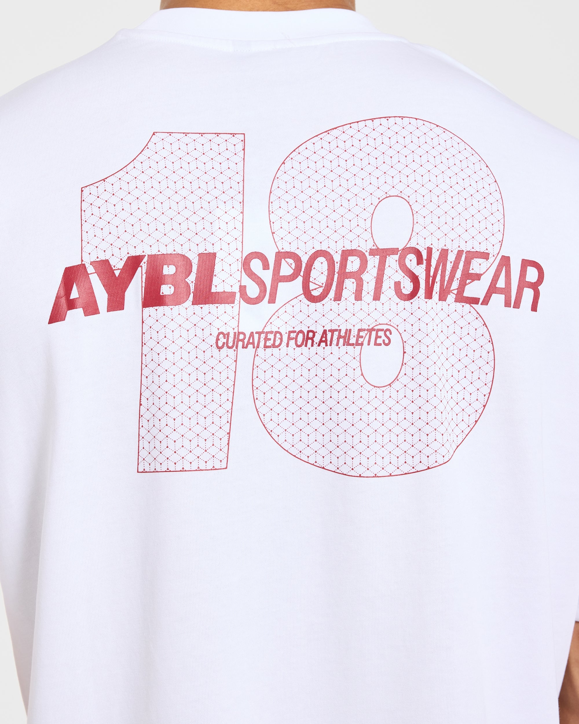 AYBL Sportswear 18 Oversized T Shirt - White/Red