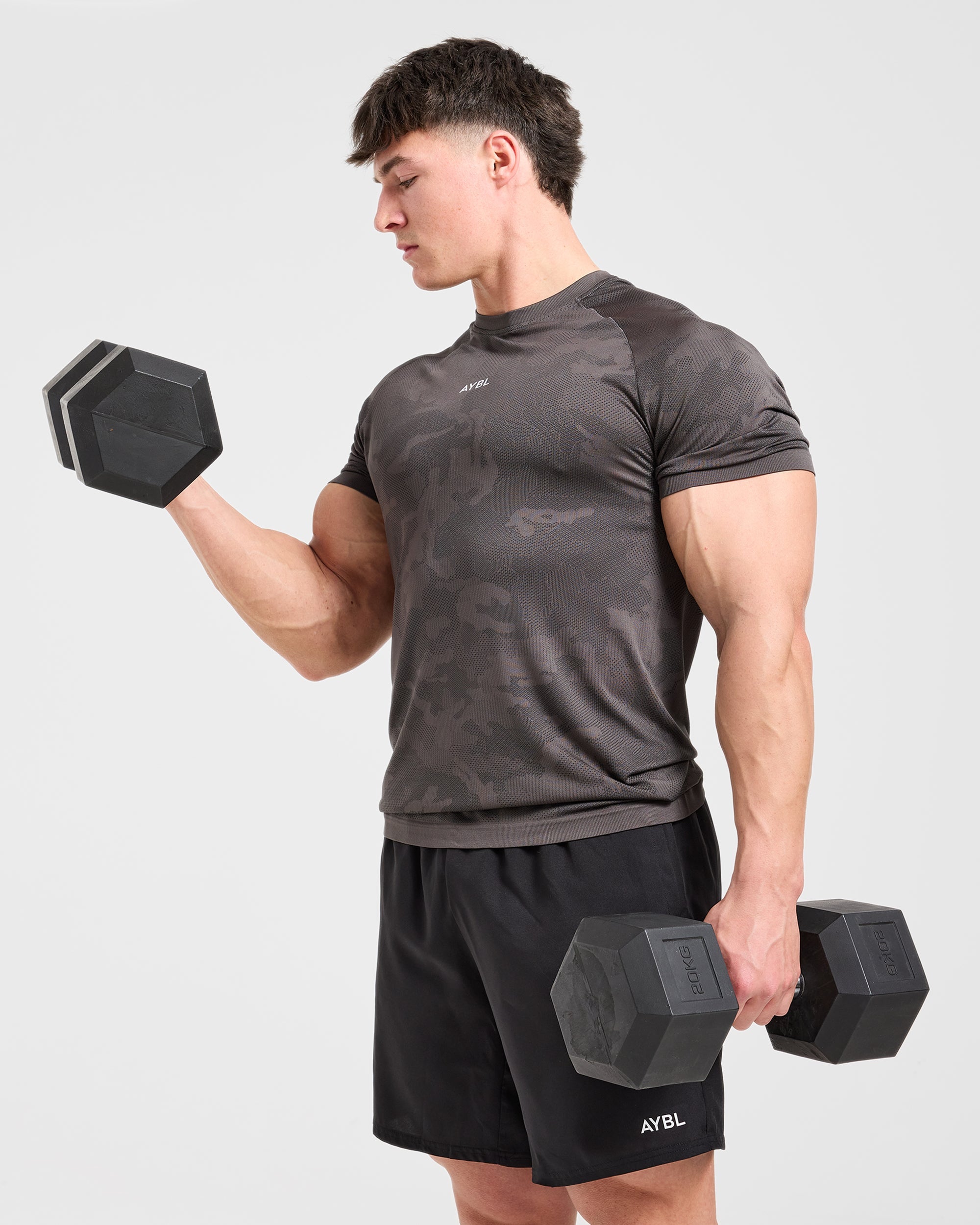 Camo Seamless T Shirt - Charcoal