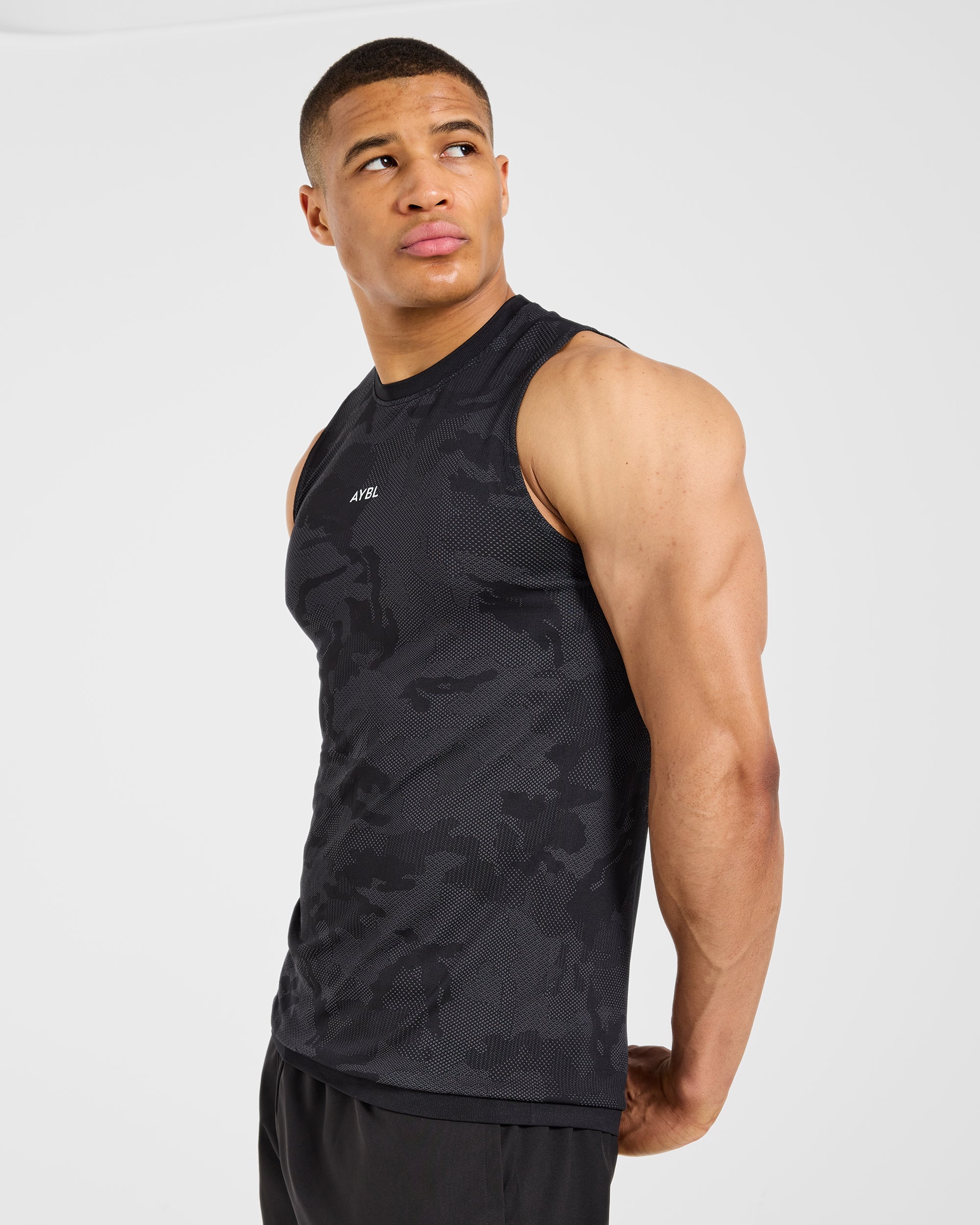 Camo Seamless Tank - Black