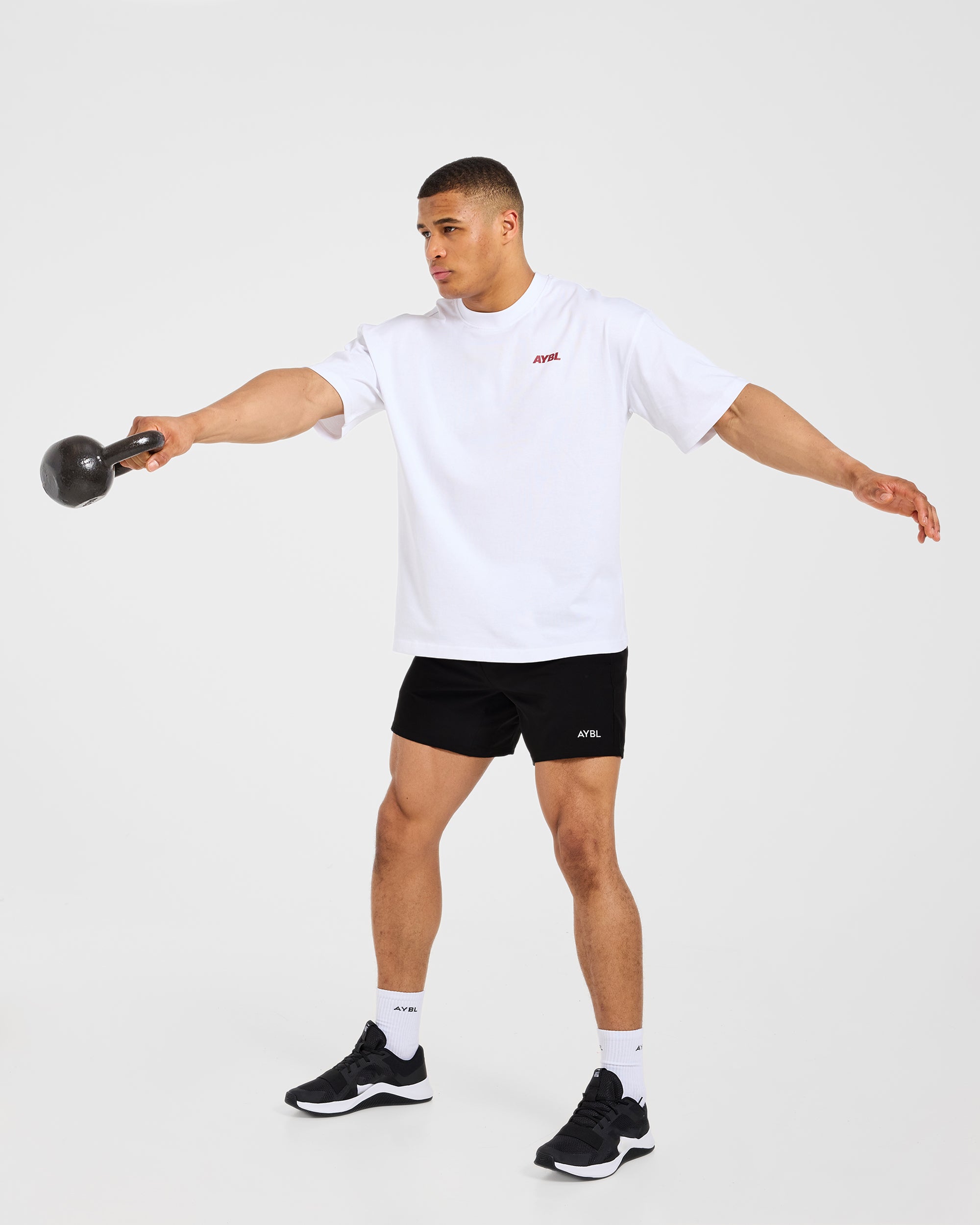 AYBL Sportswear 18 Oversized T Shirt - White/Red
