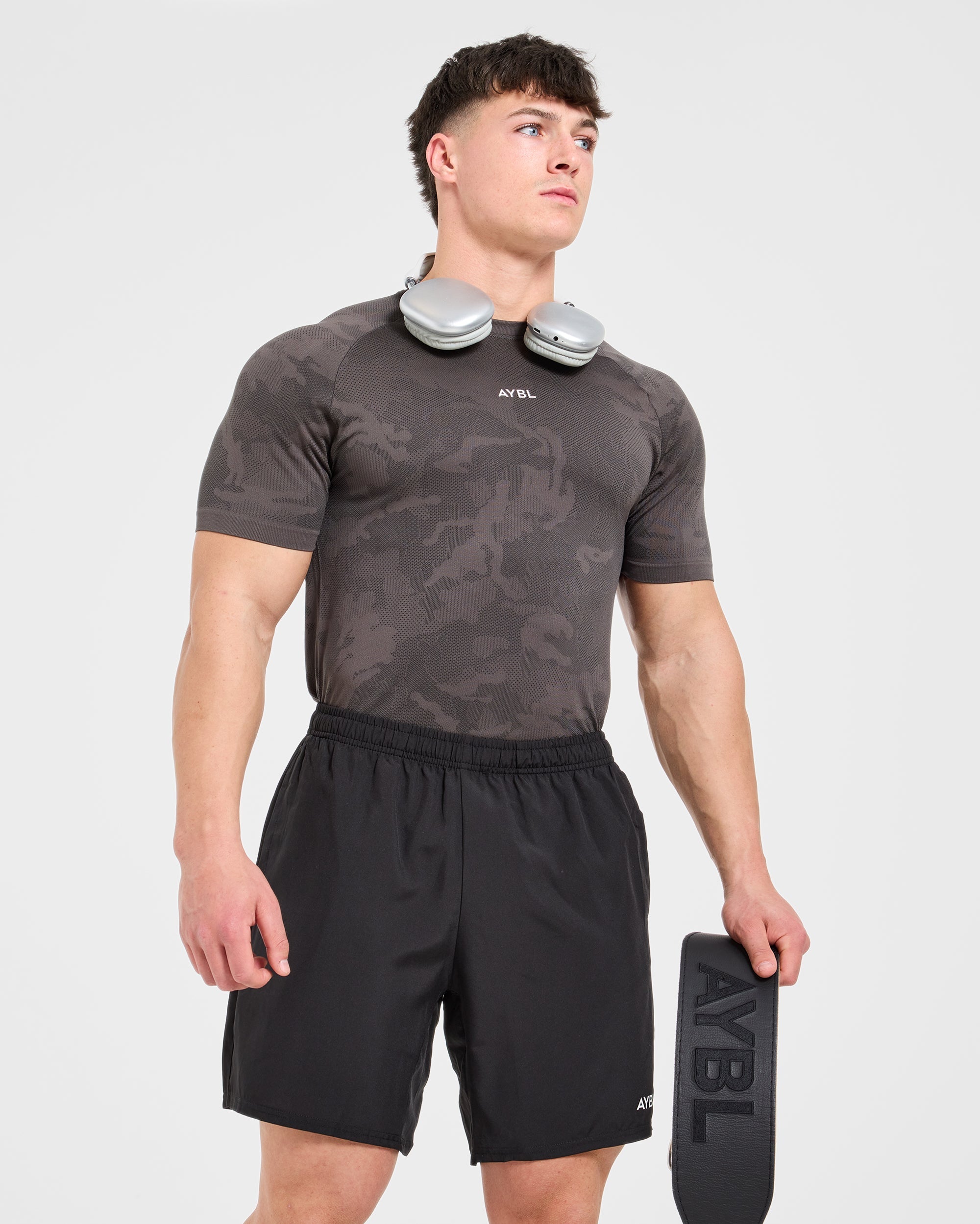 Camo Seamless T Shirt - Charcoal