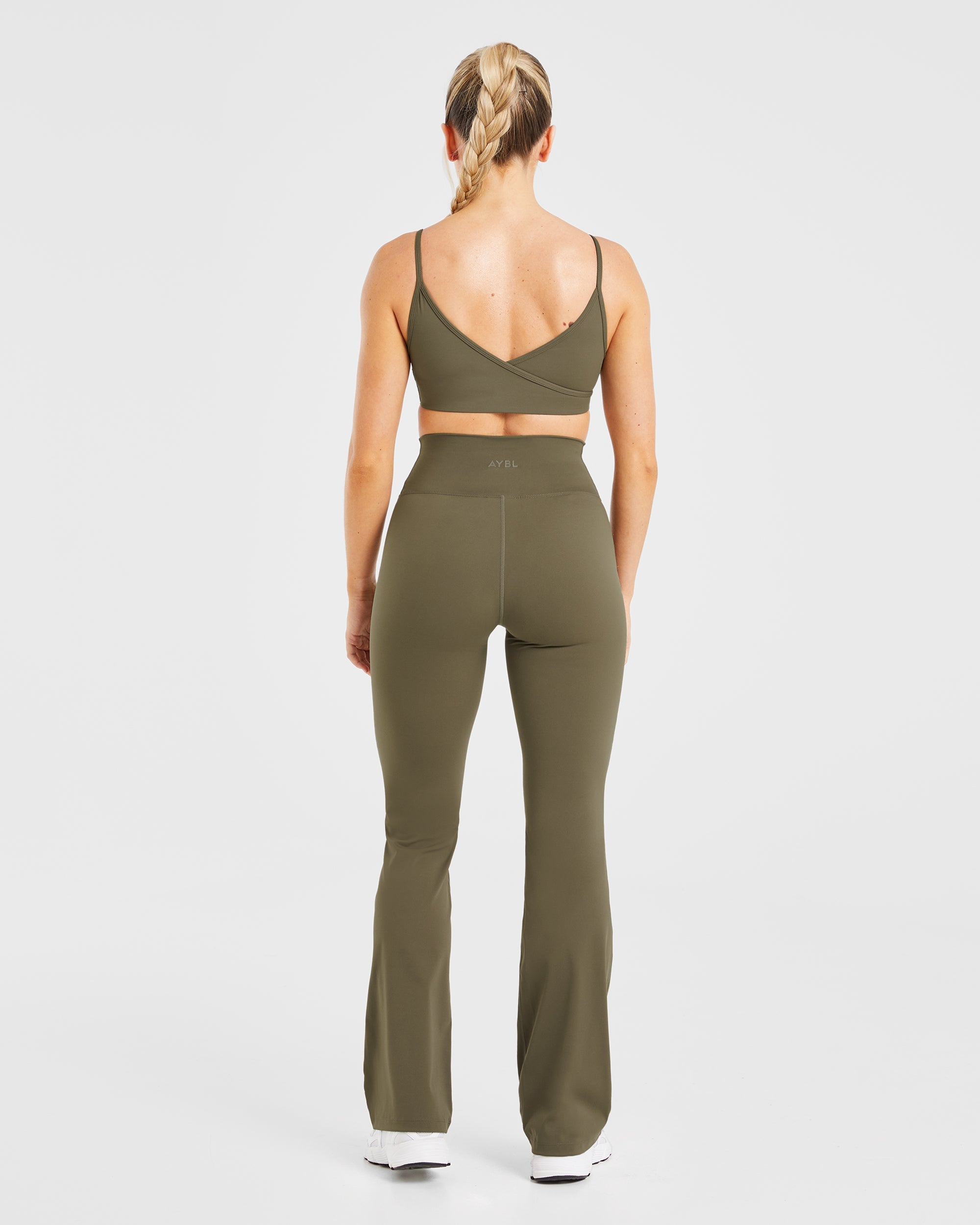 Sculpt Wrap Flared Leggings - Deep Khaki