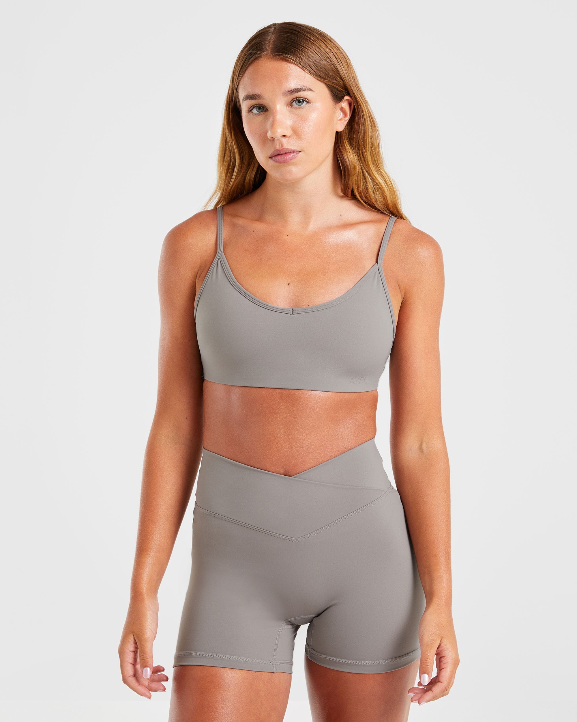 Sculpt Wrap Sports Bra - Smoke Grey