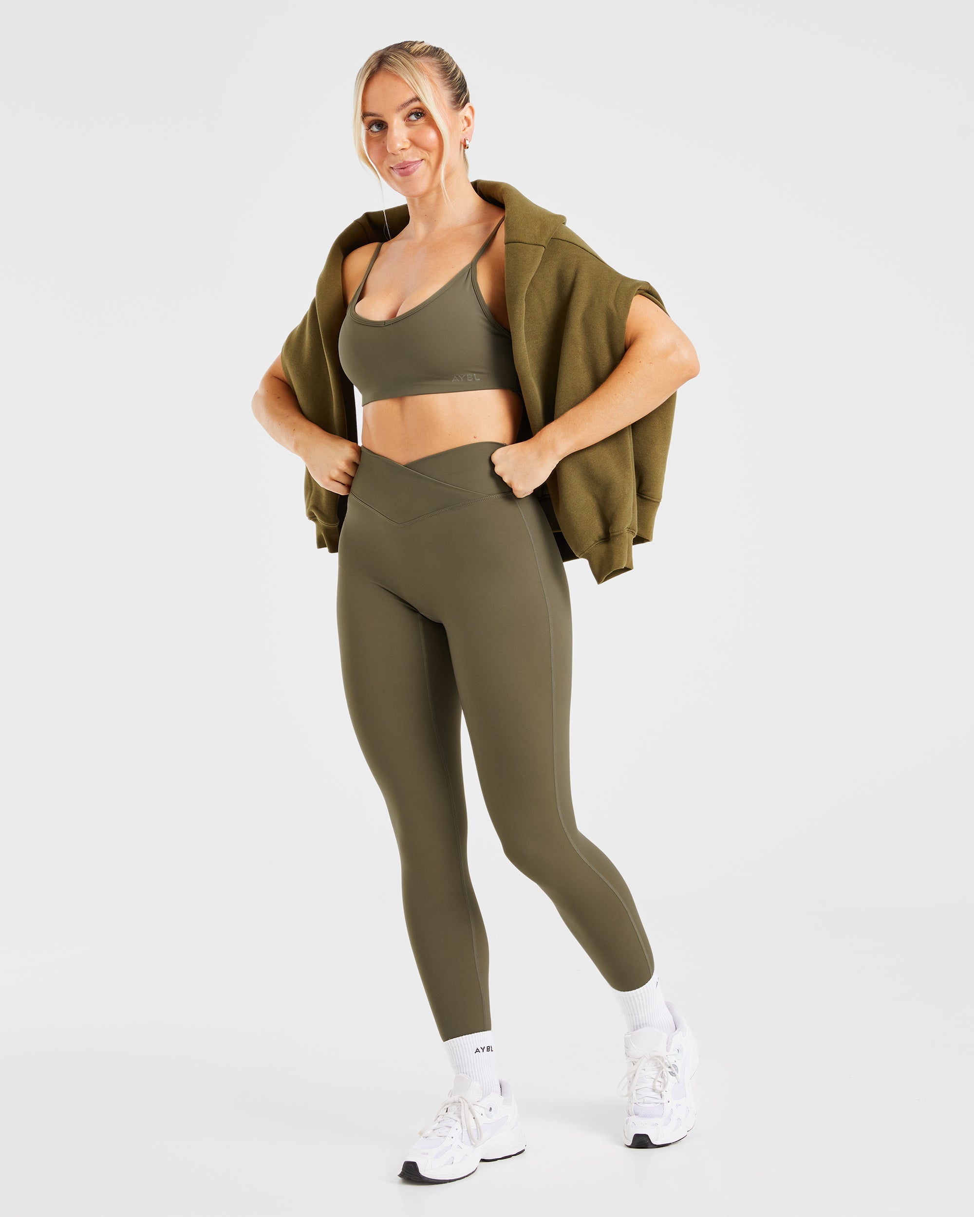 Khaki fitness leggings best sale