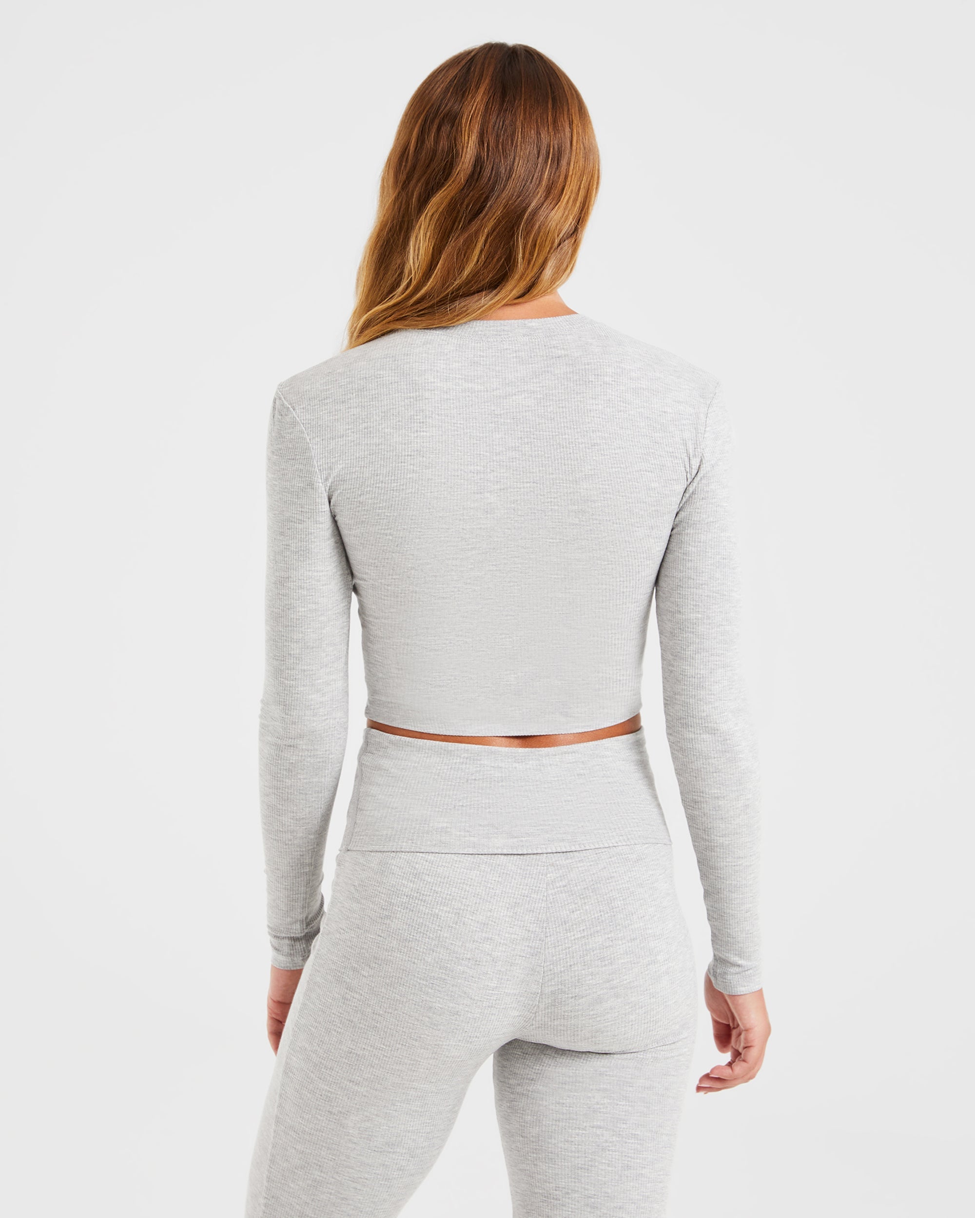 Lounge Ribbed Long Sleeve - Grey Marl