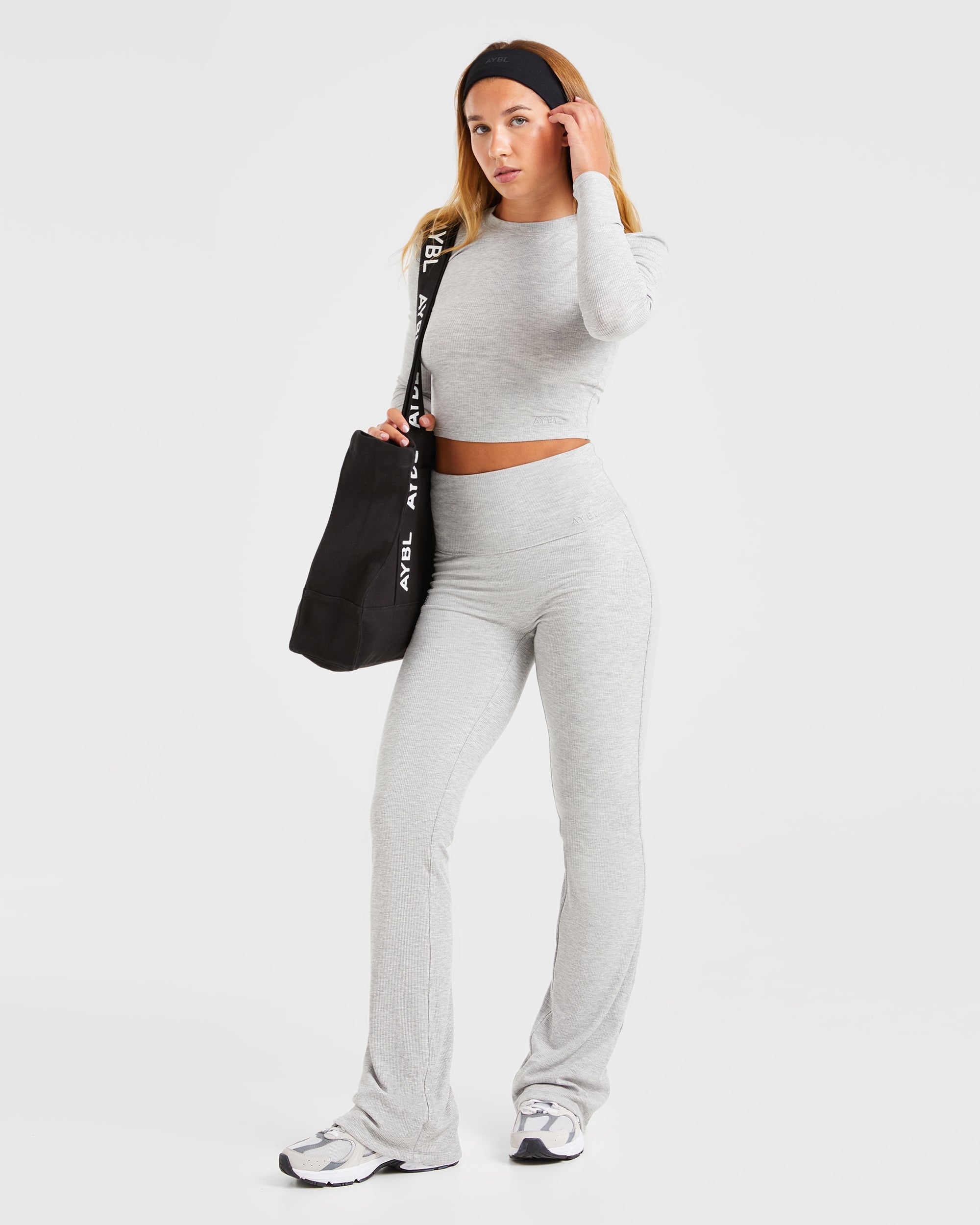 Lounge Ribbed Long Sleeve - Grey Marl