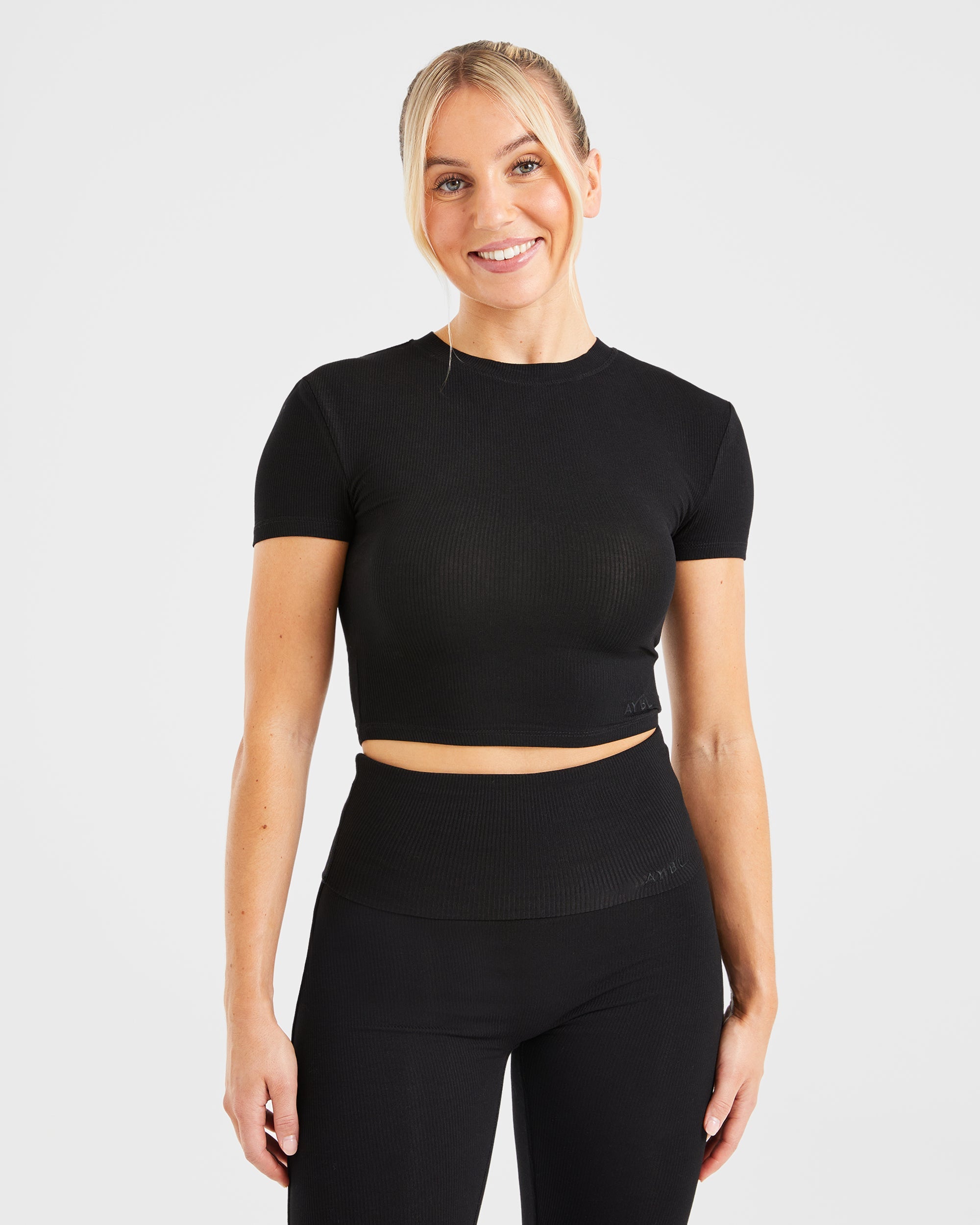 Lounge Ribbed T Shirt - Black