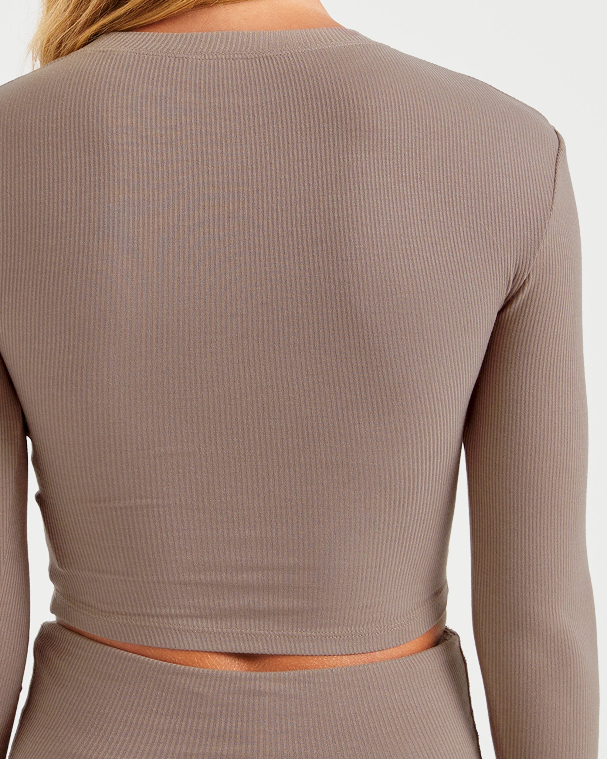 Lounge Ribbed Long Sleeve - Mocha