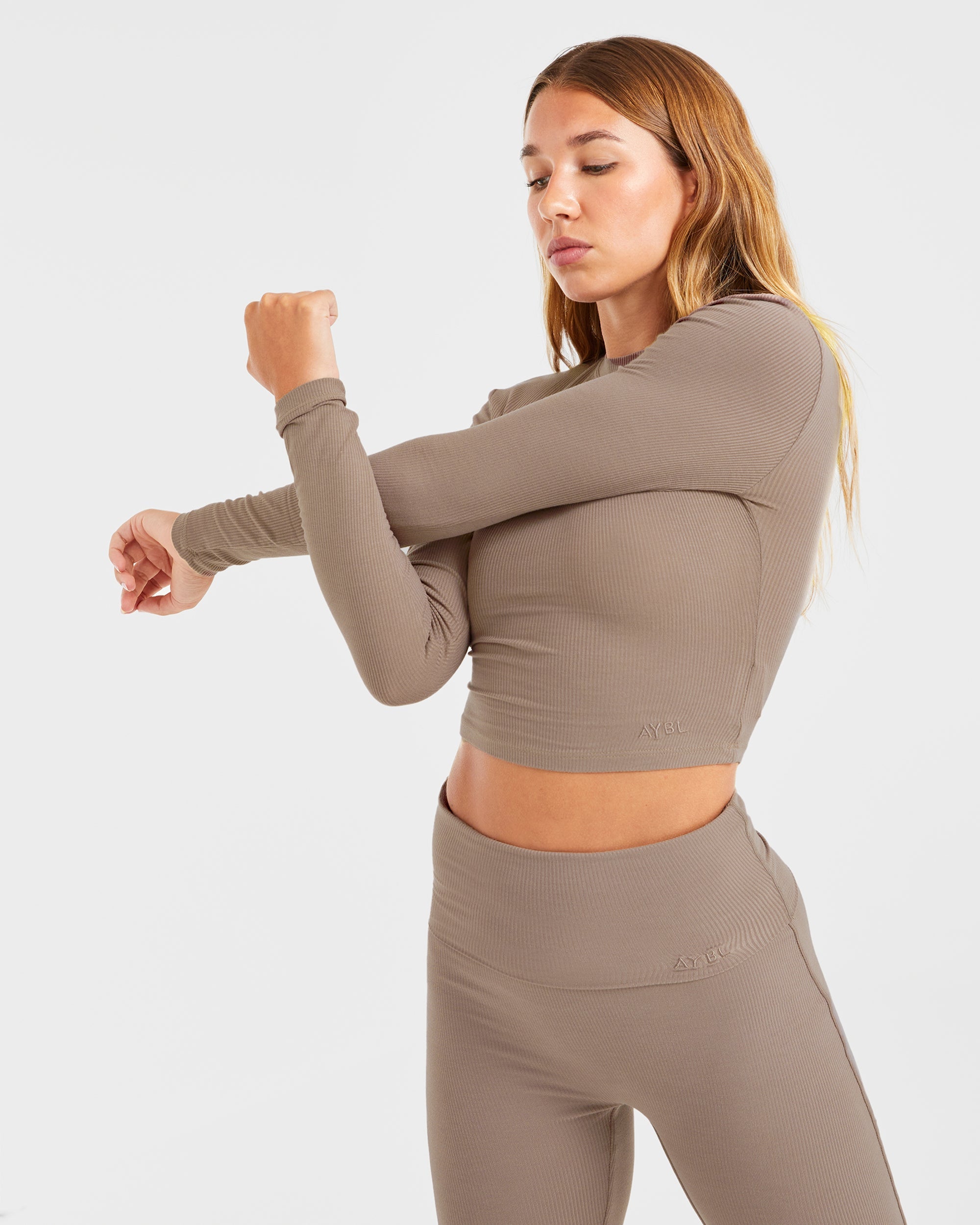 Lounge Ribbed Long Sleeve - Mocha