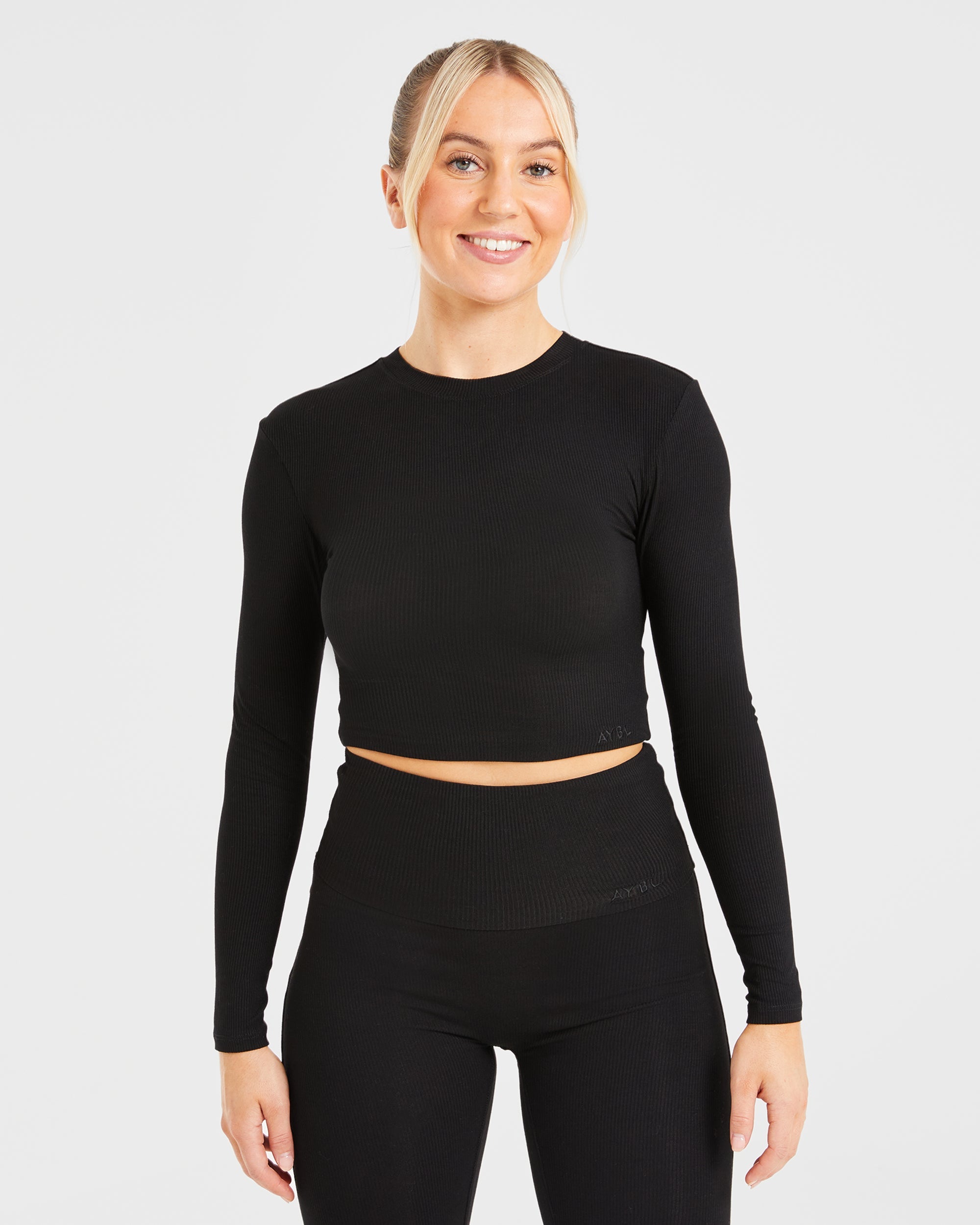 Lounge Ribbed Long Sleeve - Black