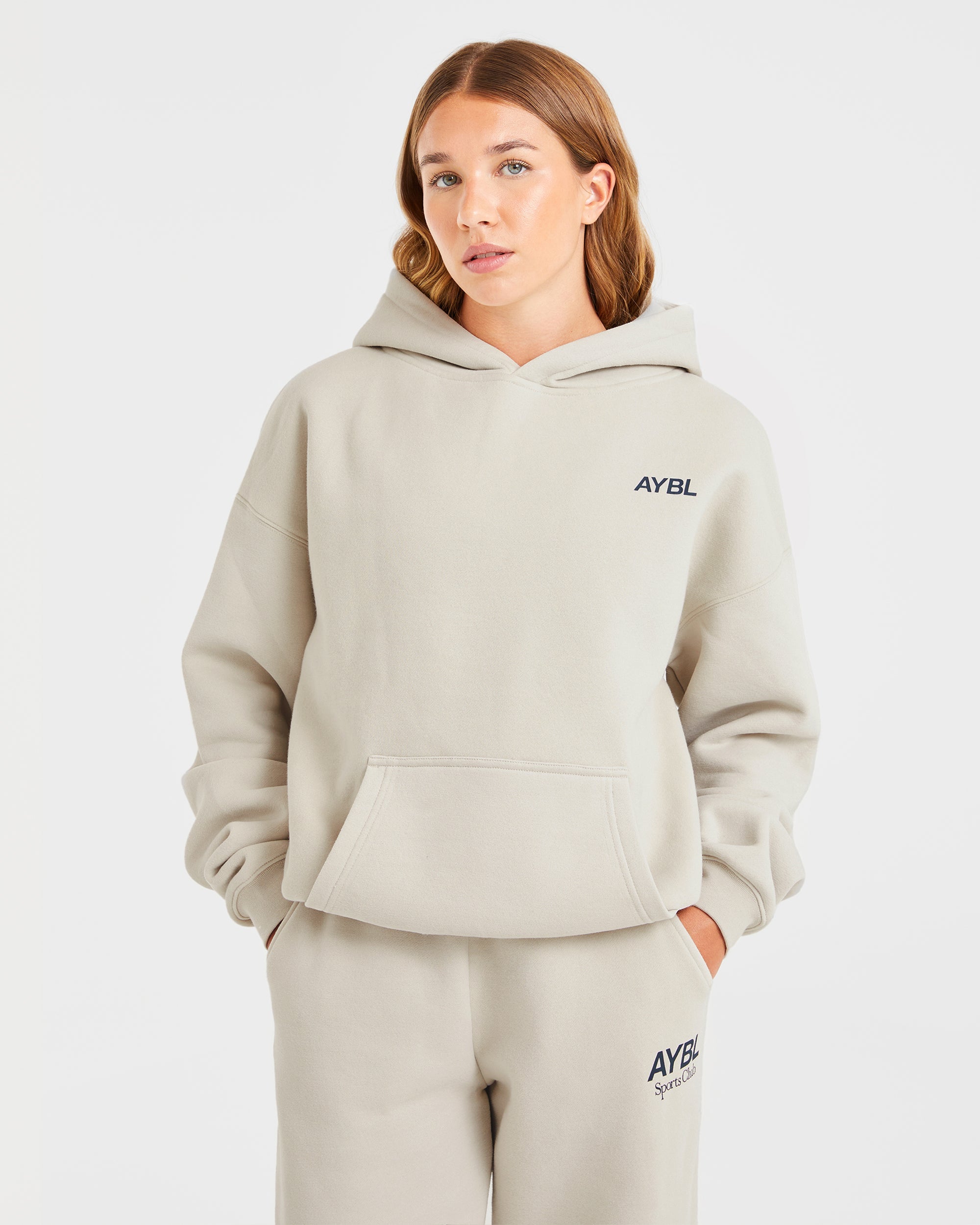 AYBL Sports Club Oversized Hoodie - Sand/Navy