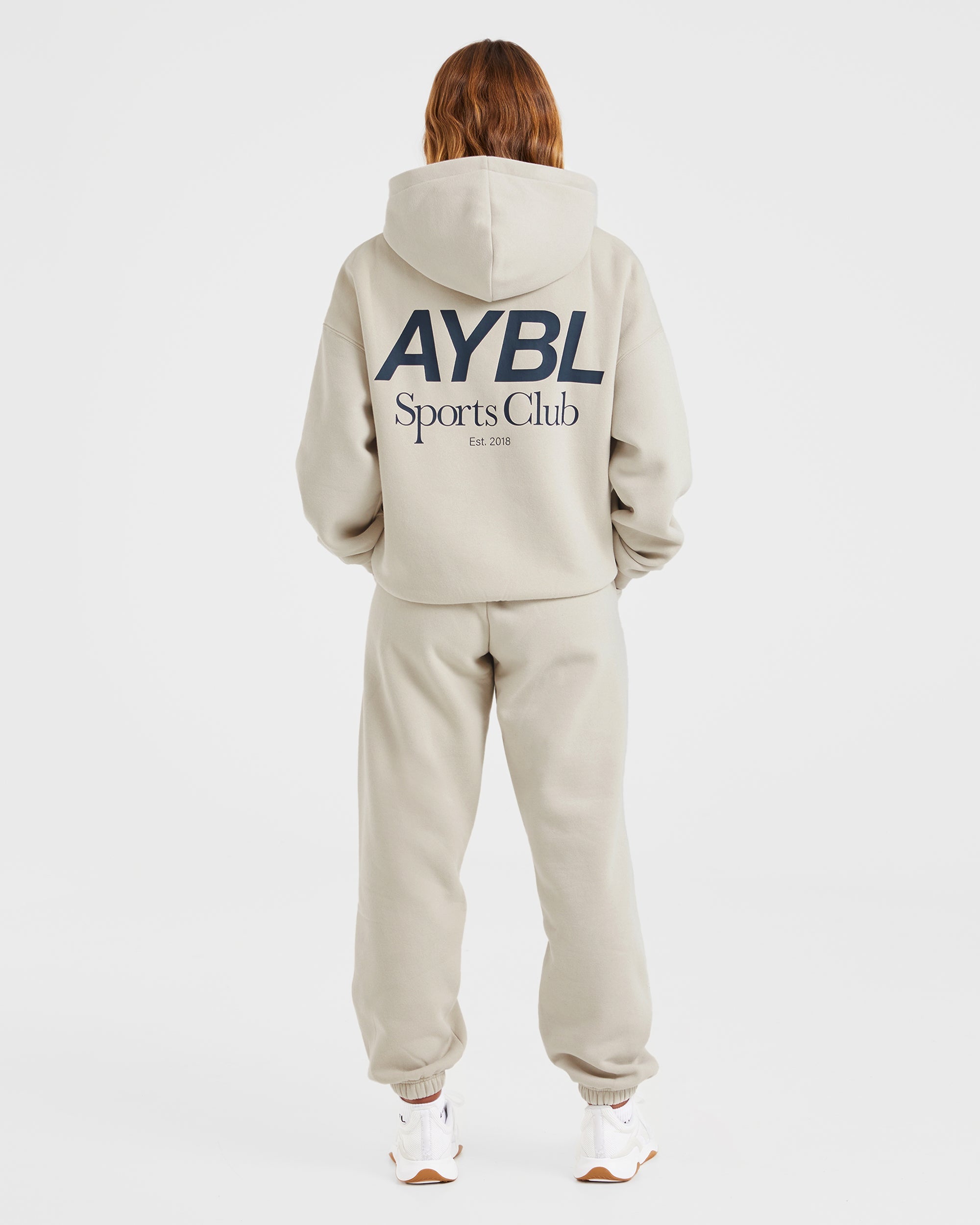 AYBL Sports Club Oversized Hoodie - Sand/Navy