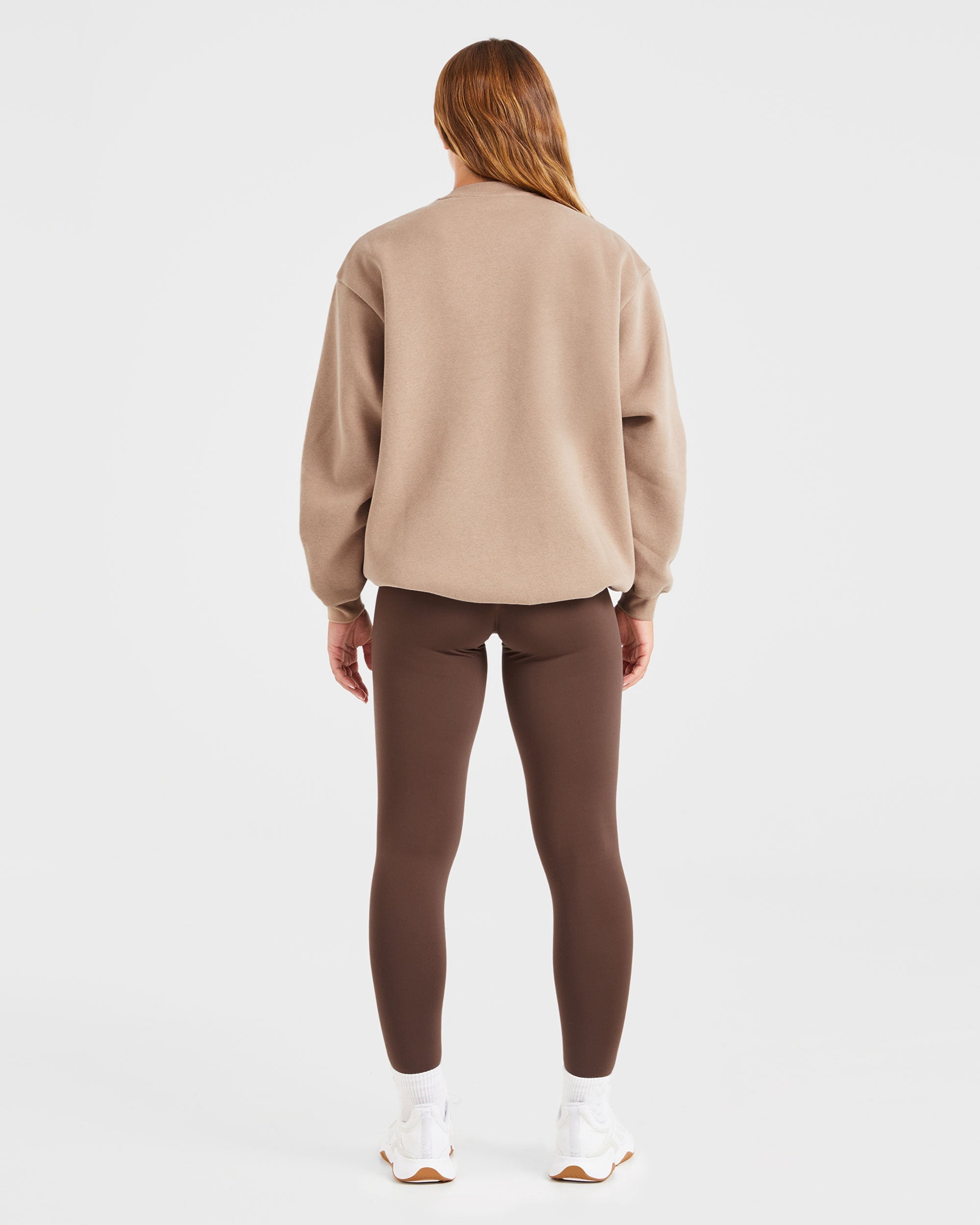 Varsity Oversized Sweatshirt - Latte Brown