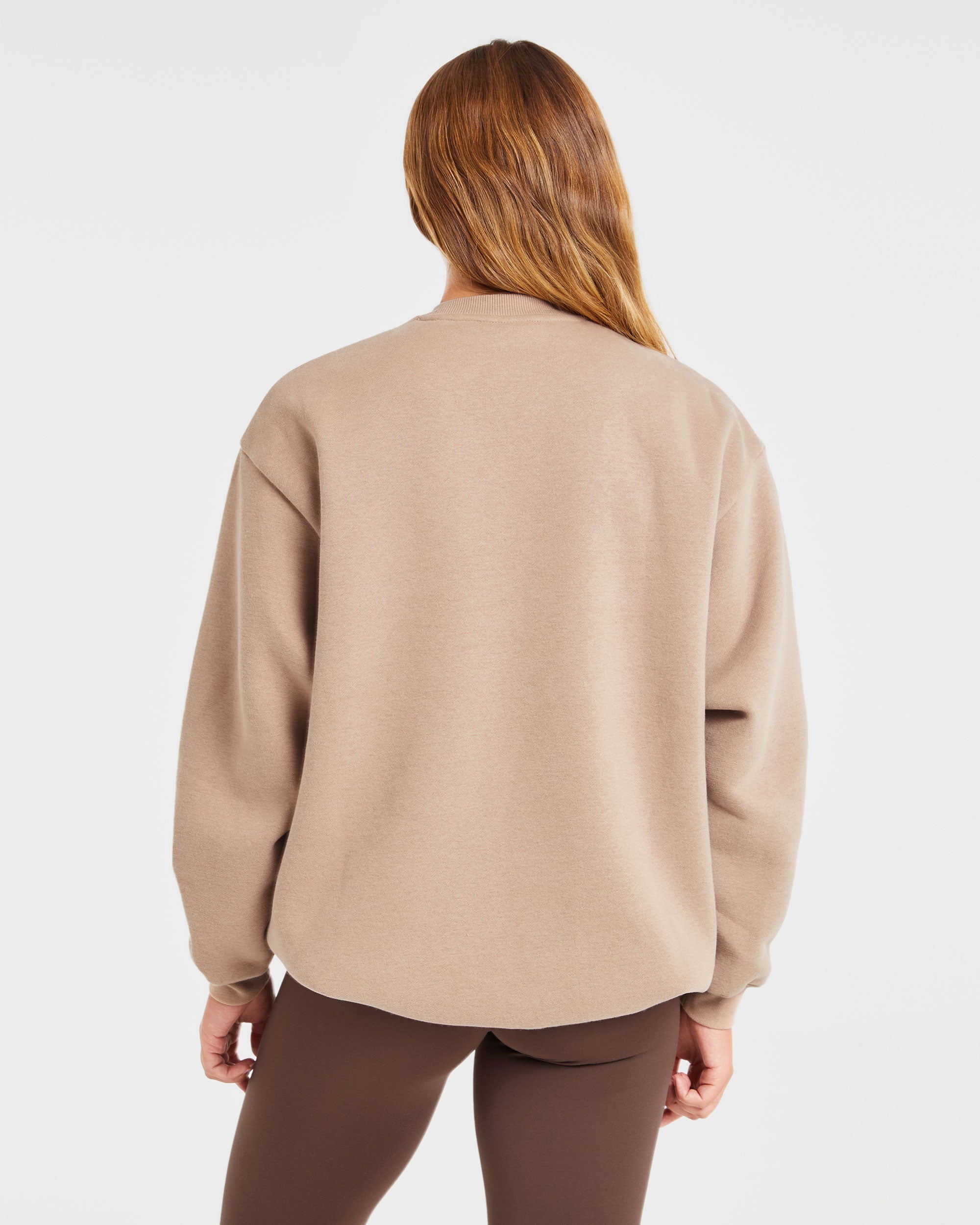 Varsity Oversized Sweatshirt - Latte Brown