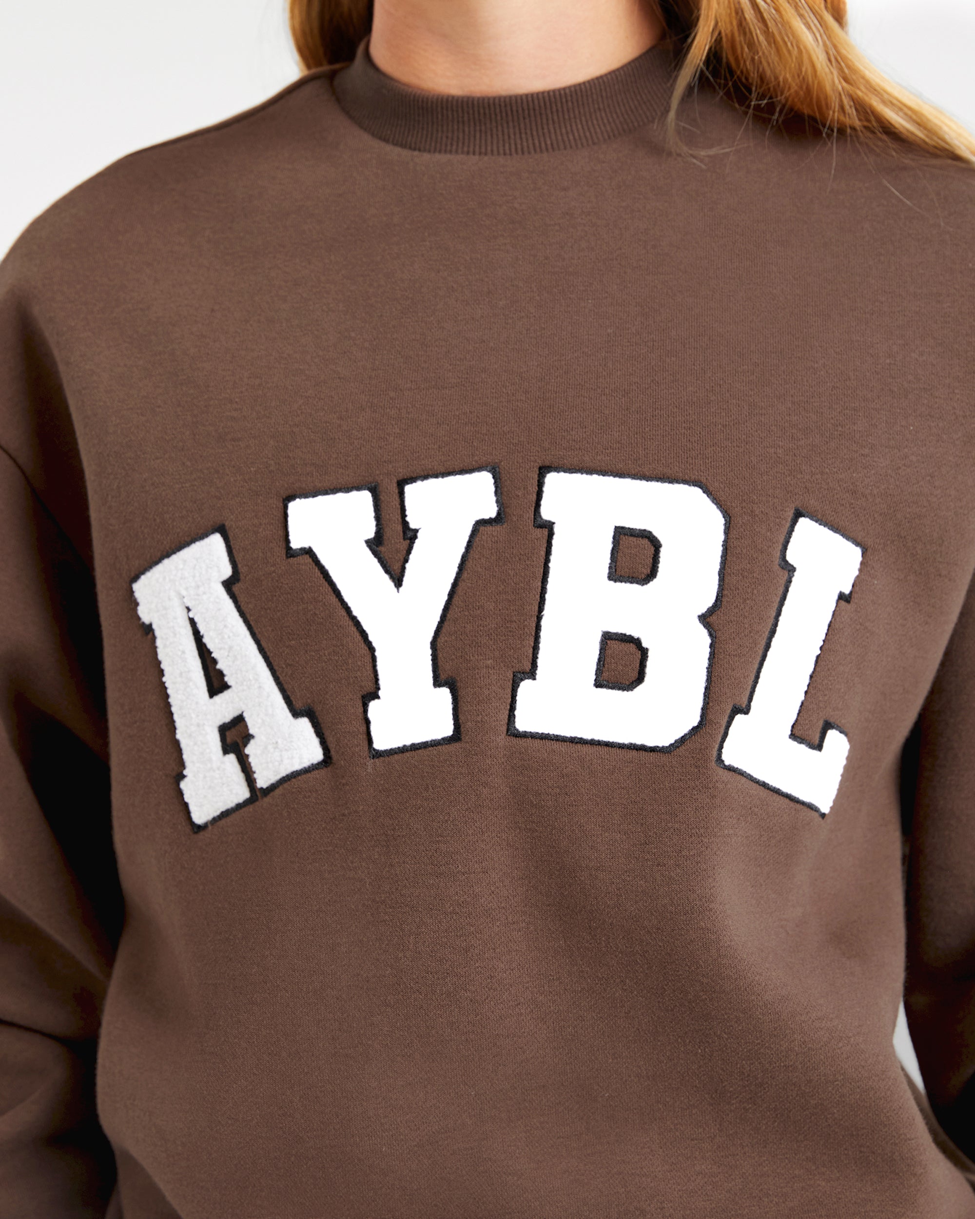 Varsity Oversized Sweatshirt - Brown