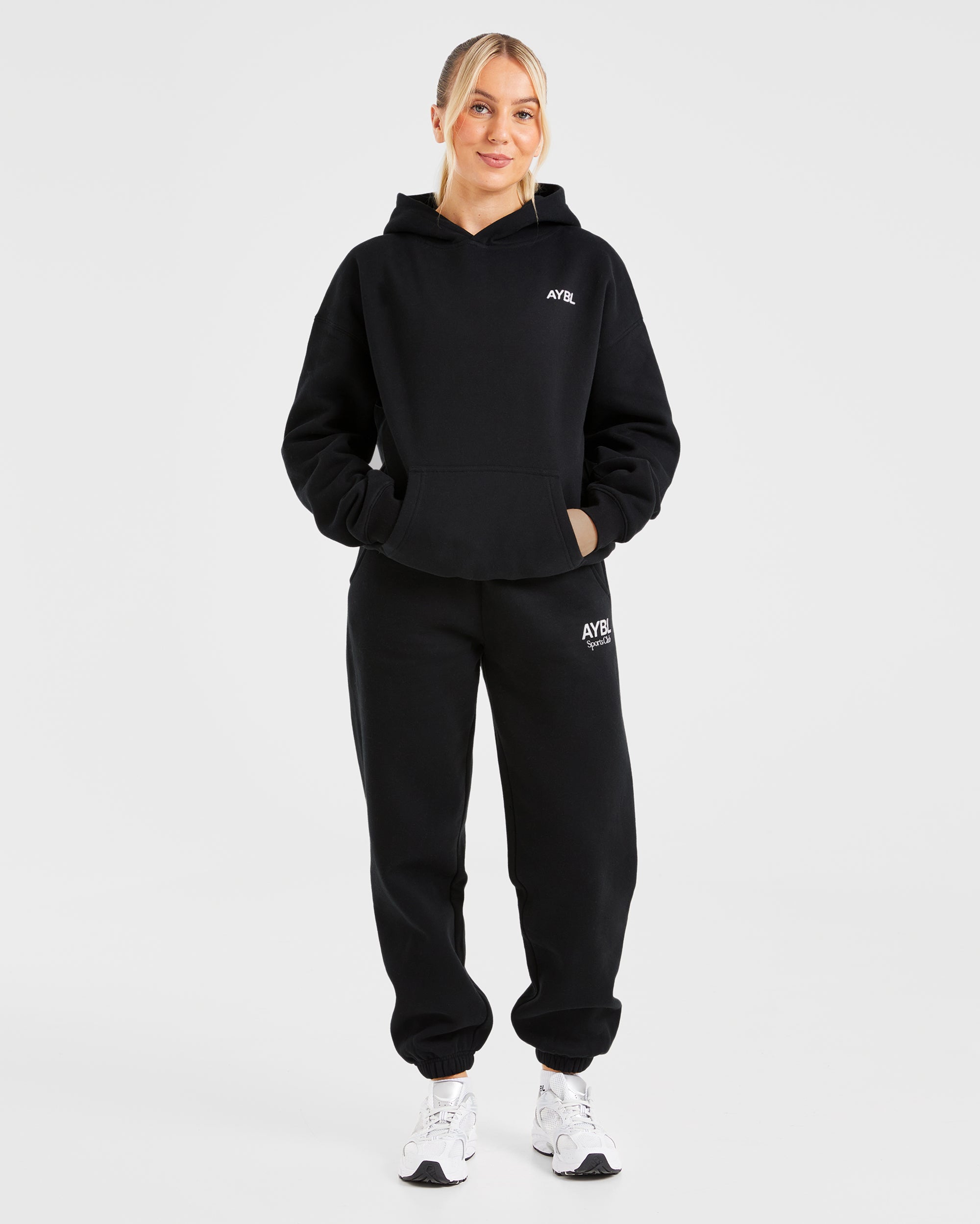 AYBL Sports Club Oversized Joggers - Black/White