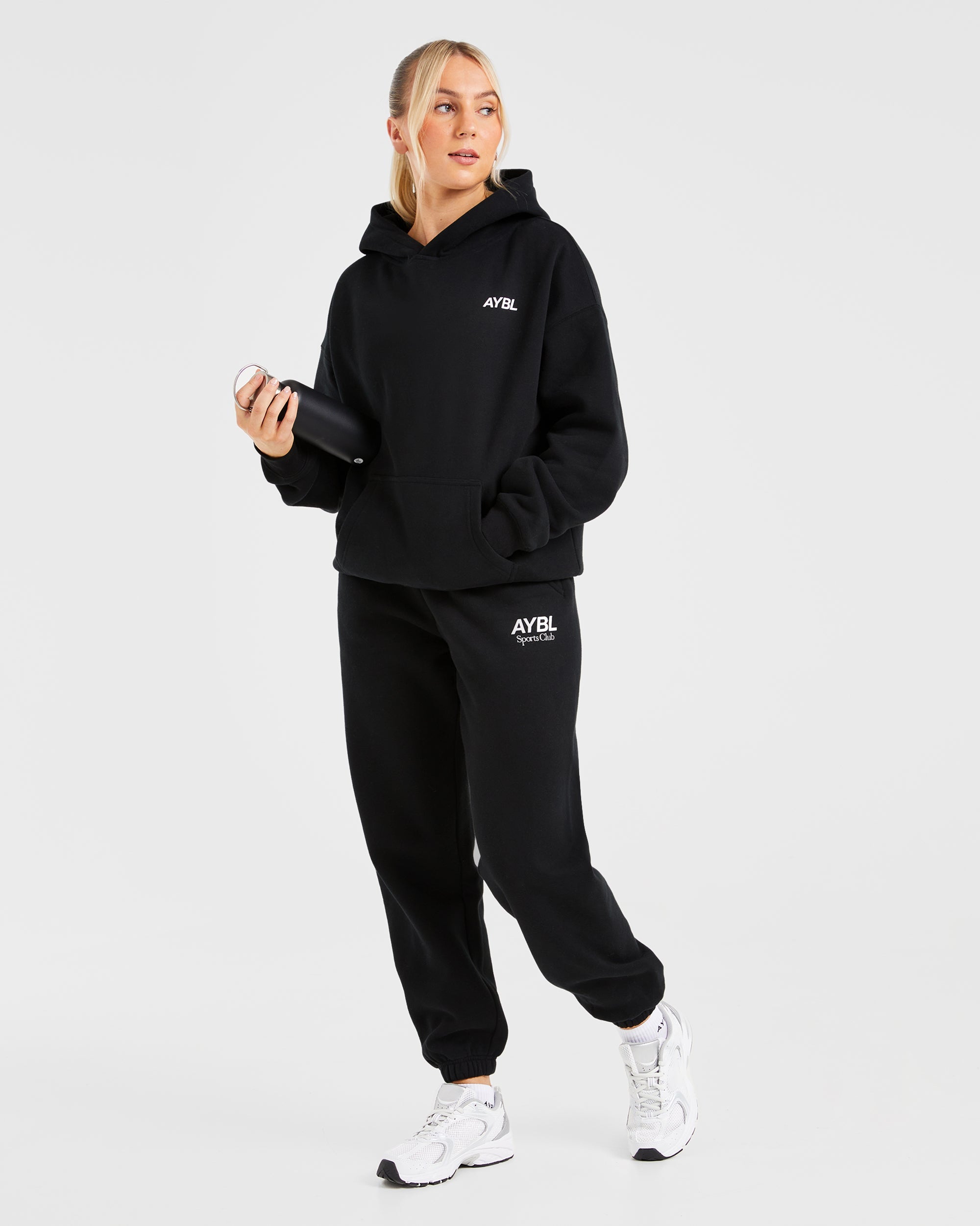 AYBL Sports Club Oversized Hoodie - Black/White