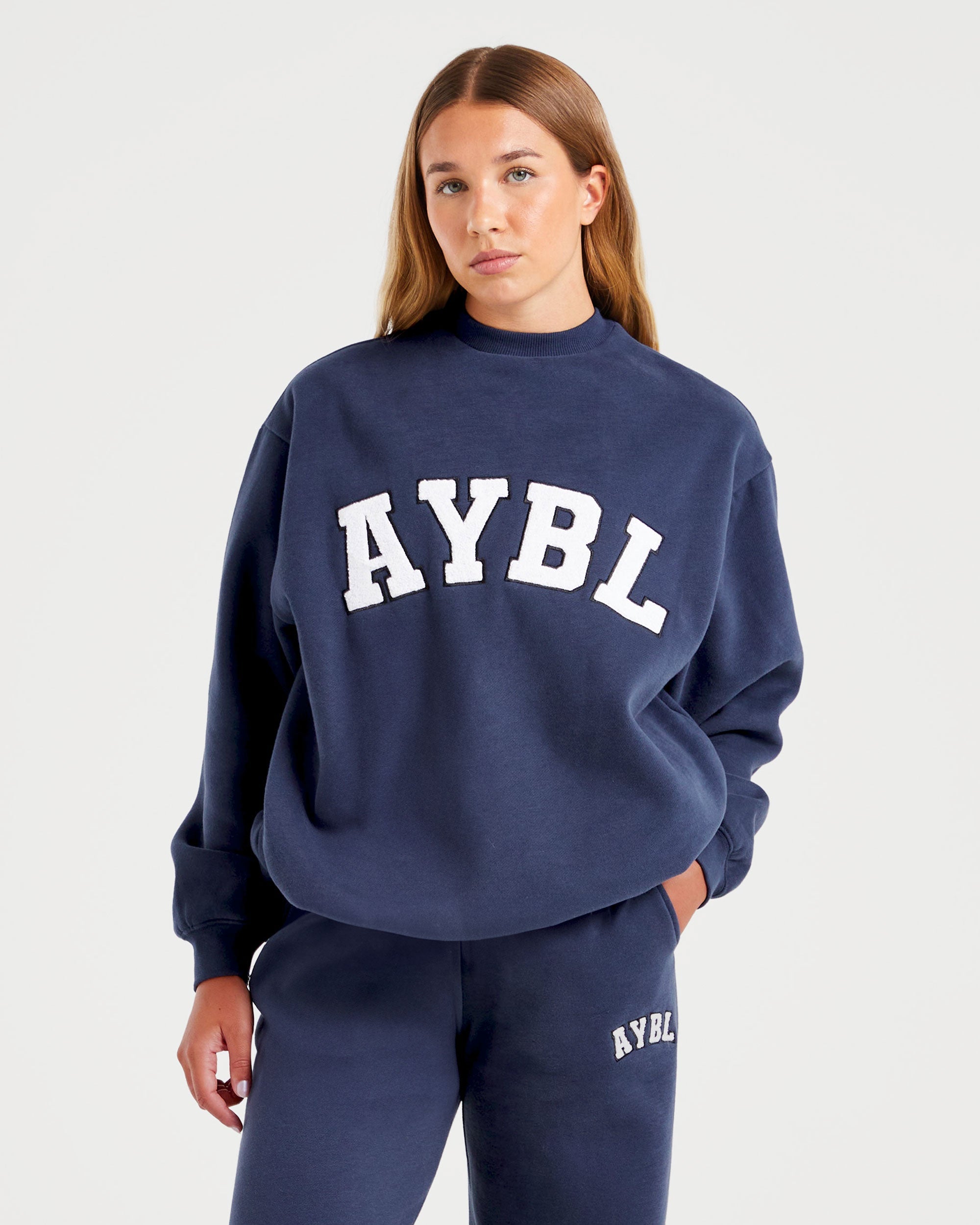 Varsity Oversized Sweatshirt - Navy