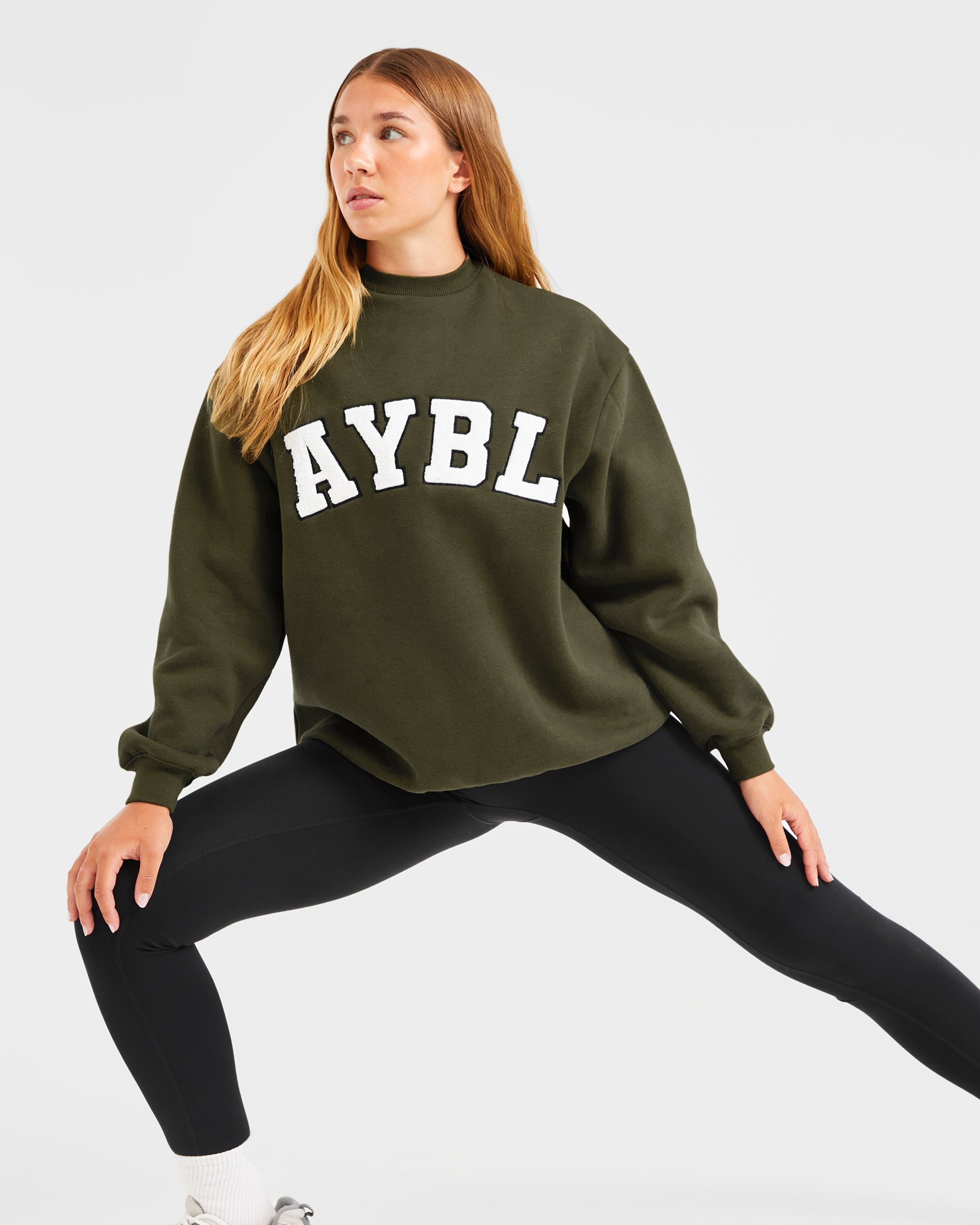 Varsity Oversized Sweatshirt - Khaki