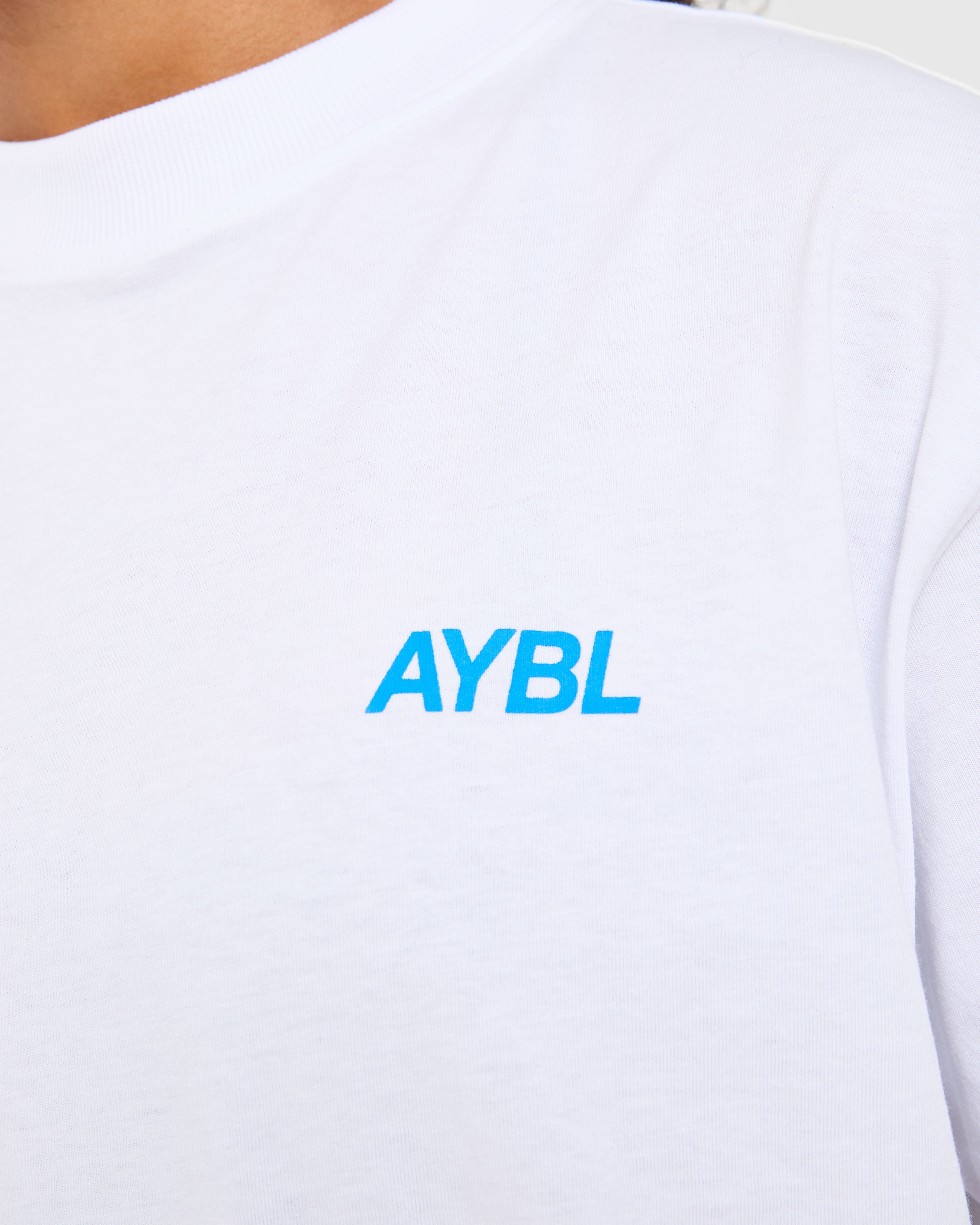 AYBL Sports Club Oversized T Shirt - White/Cobalt