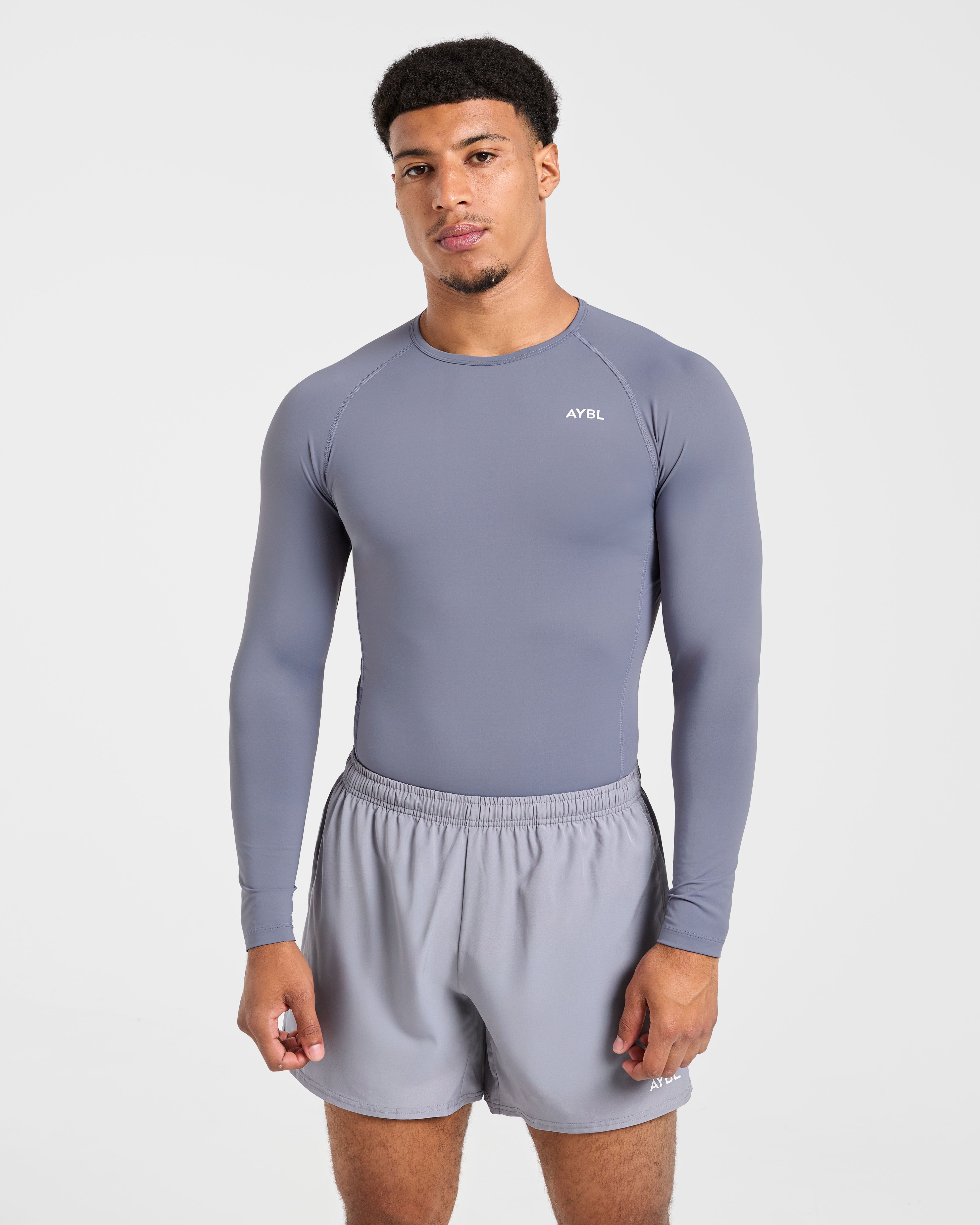 Compression Long Sleeve T Shirt - Slate Grey