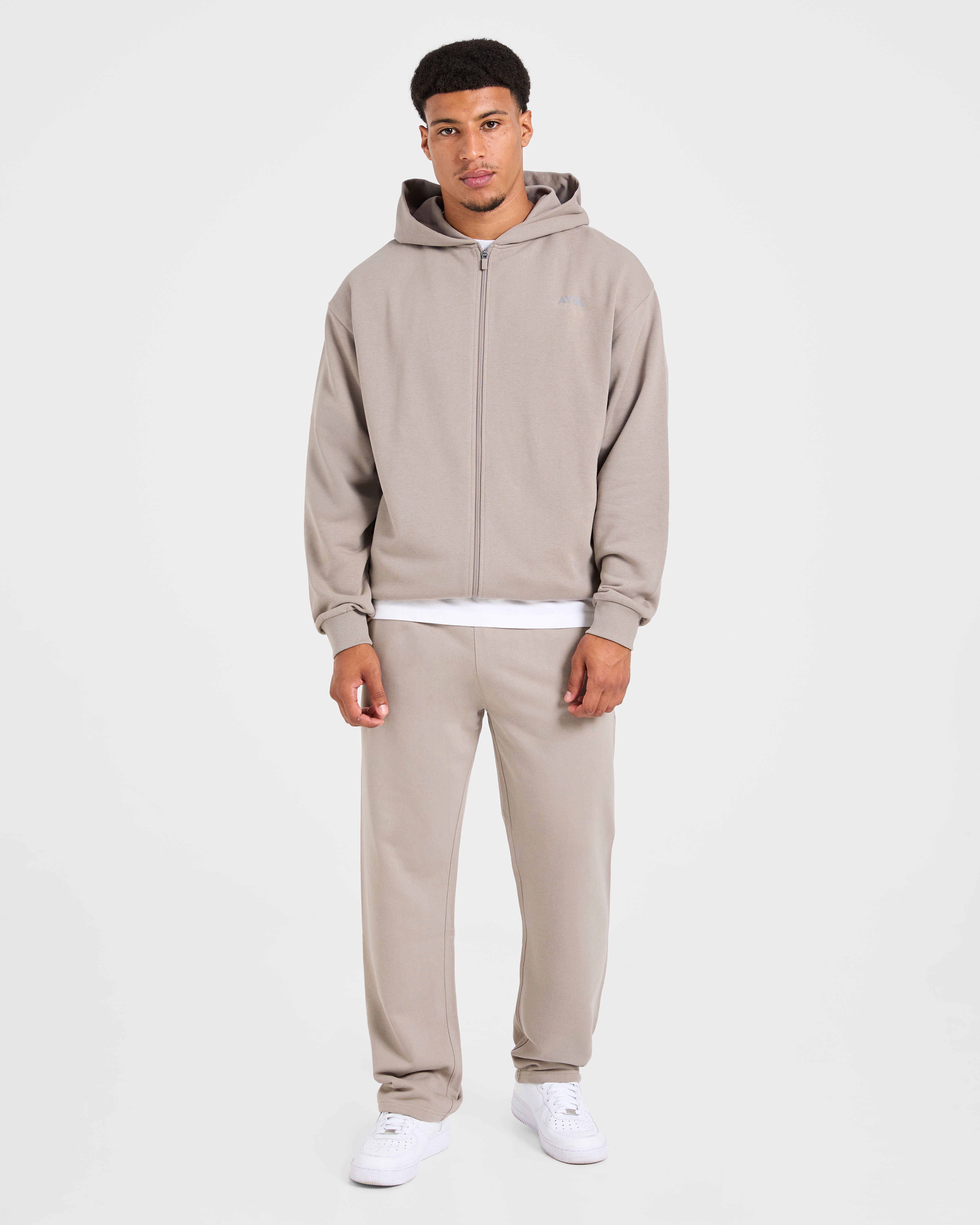 Craft Oversized Zip Up Hoodie - Fog