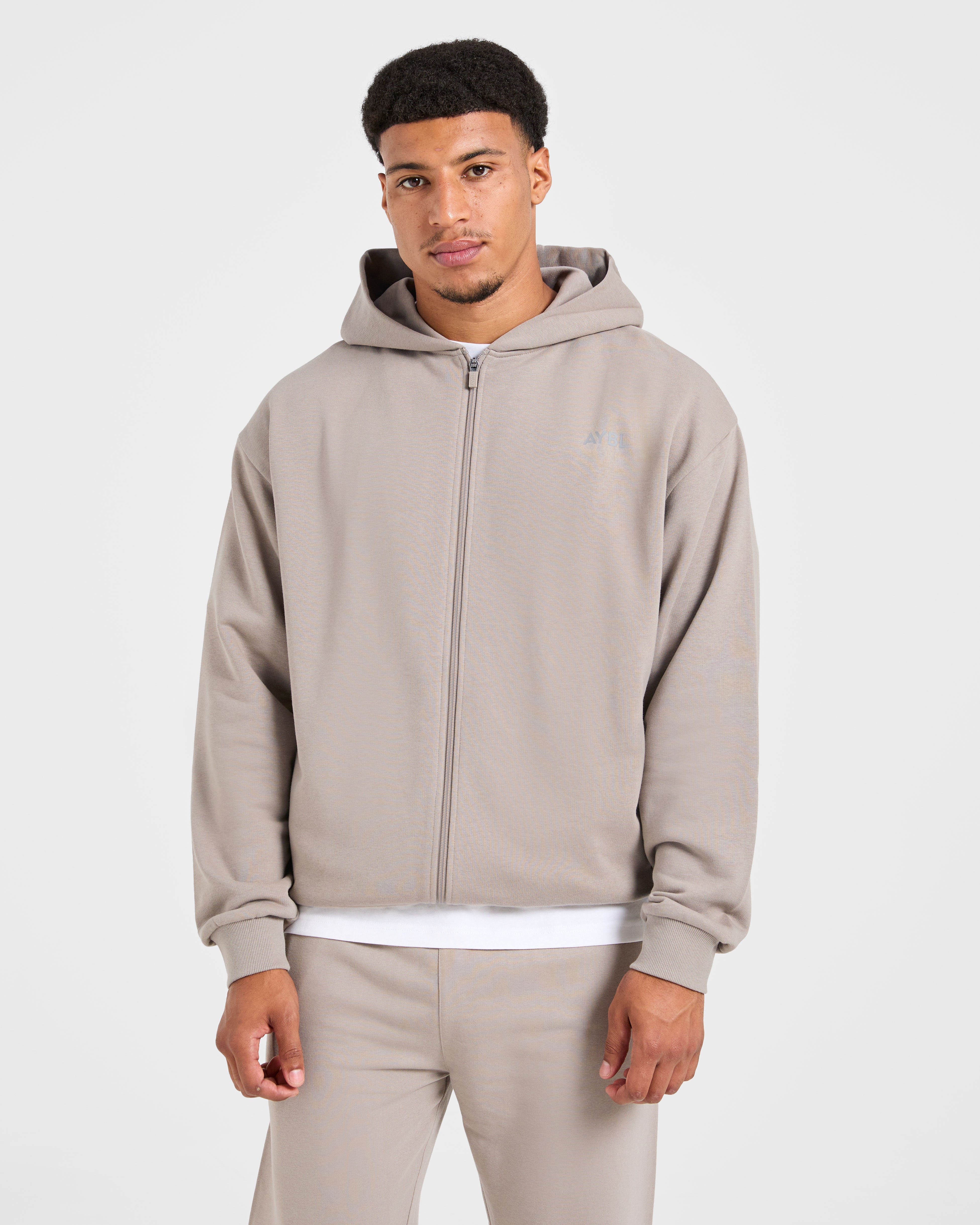 Craft Oversized Zip Up Hoodie - Fog