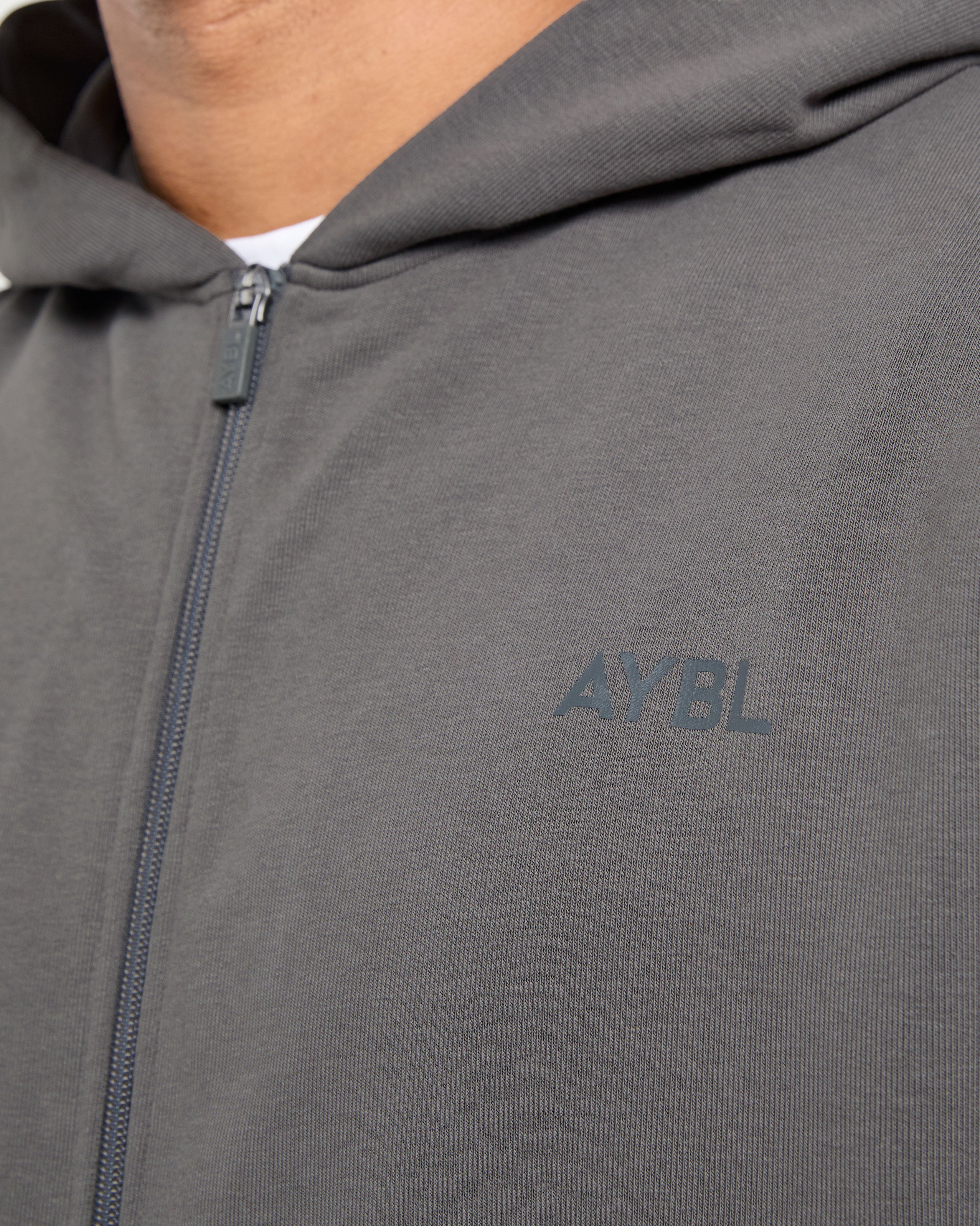 Craft Oversized Zip Up Hoodie - Charcoal