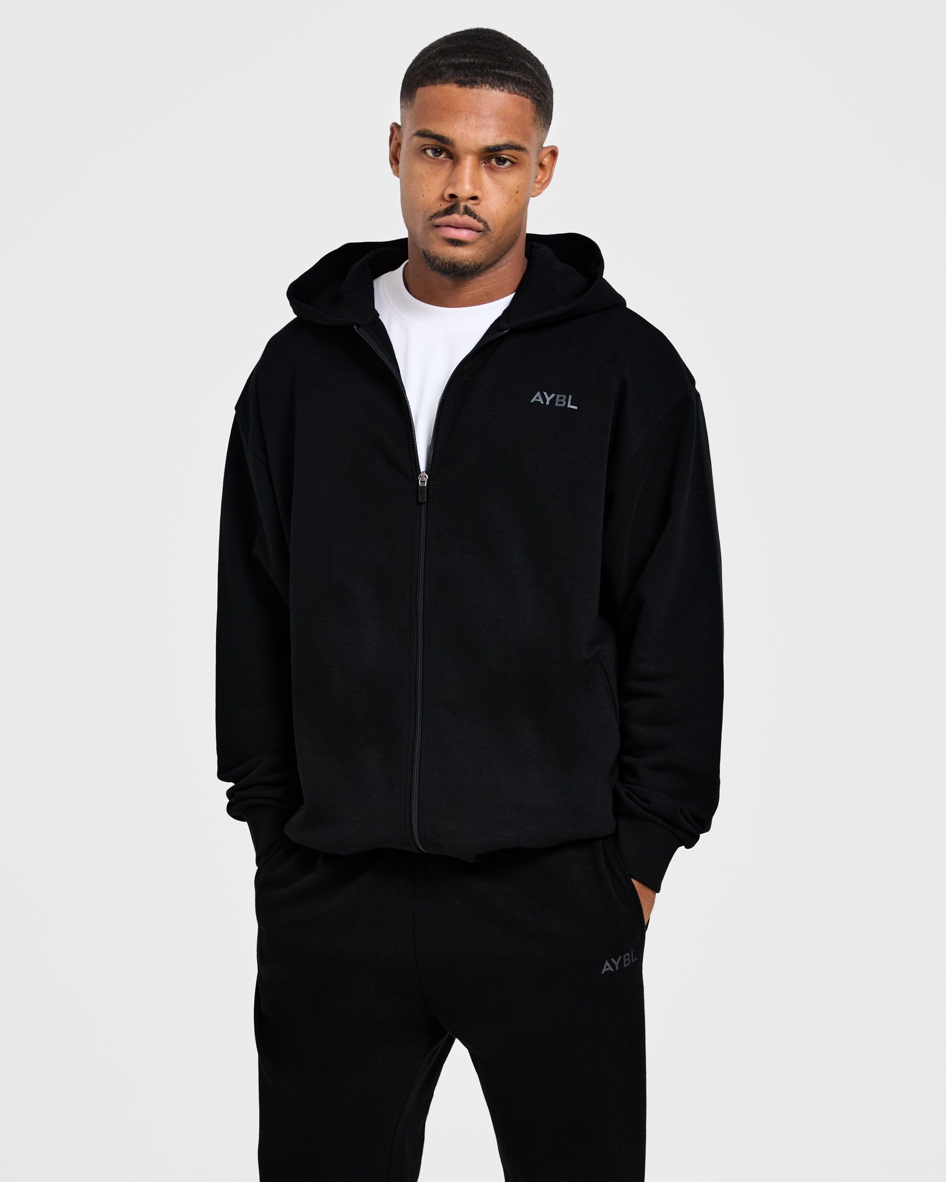 Craft Oversized Zip Up Hoodie - Black