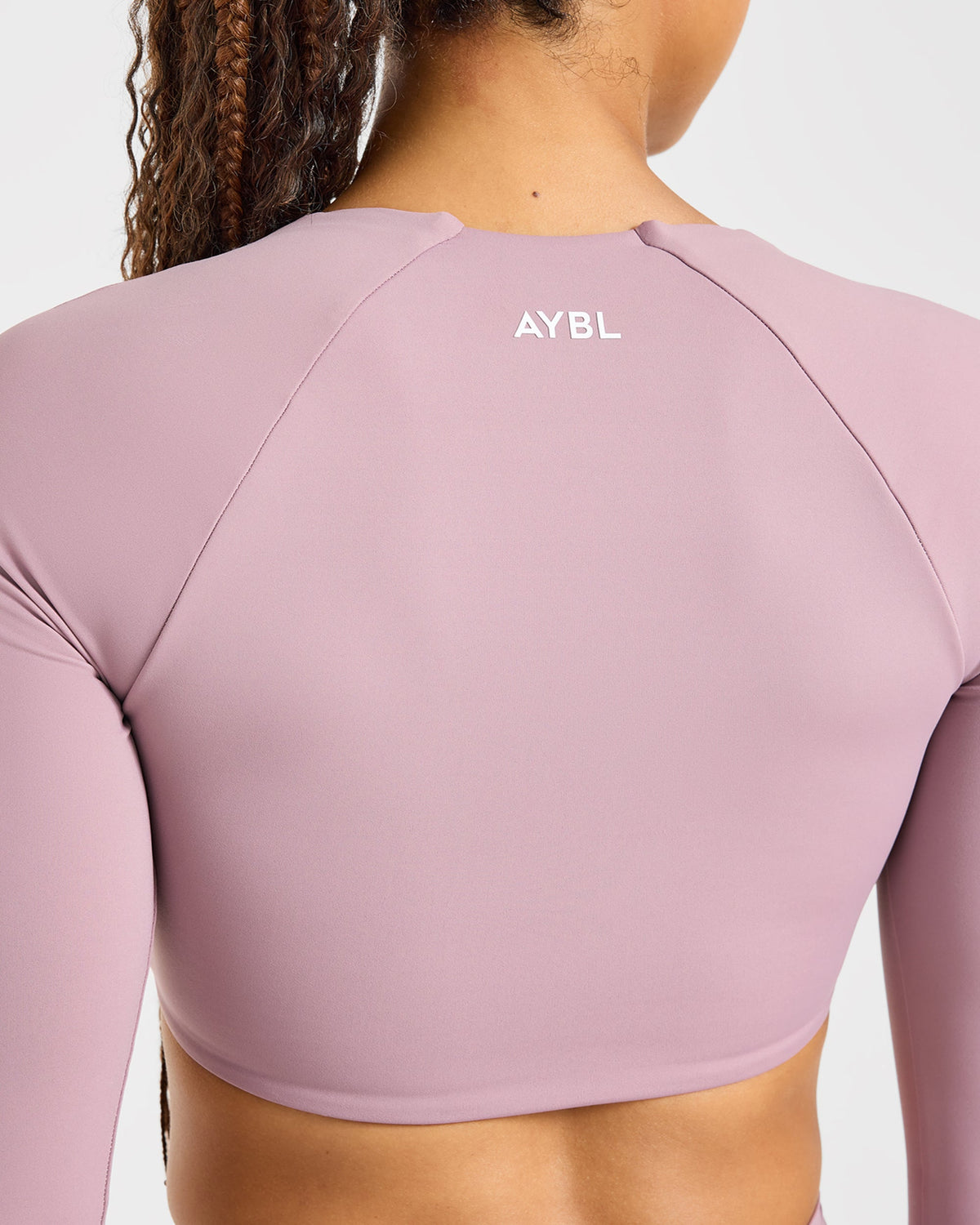 Physique Long Sleeve Crop Top - Dusty Mauve
