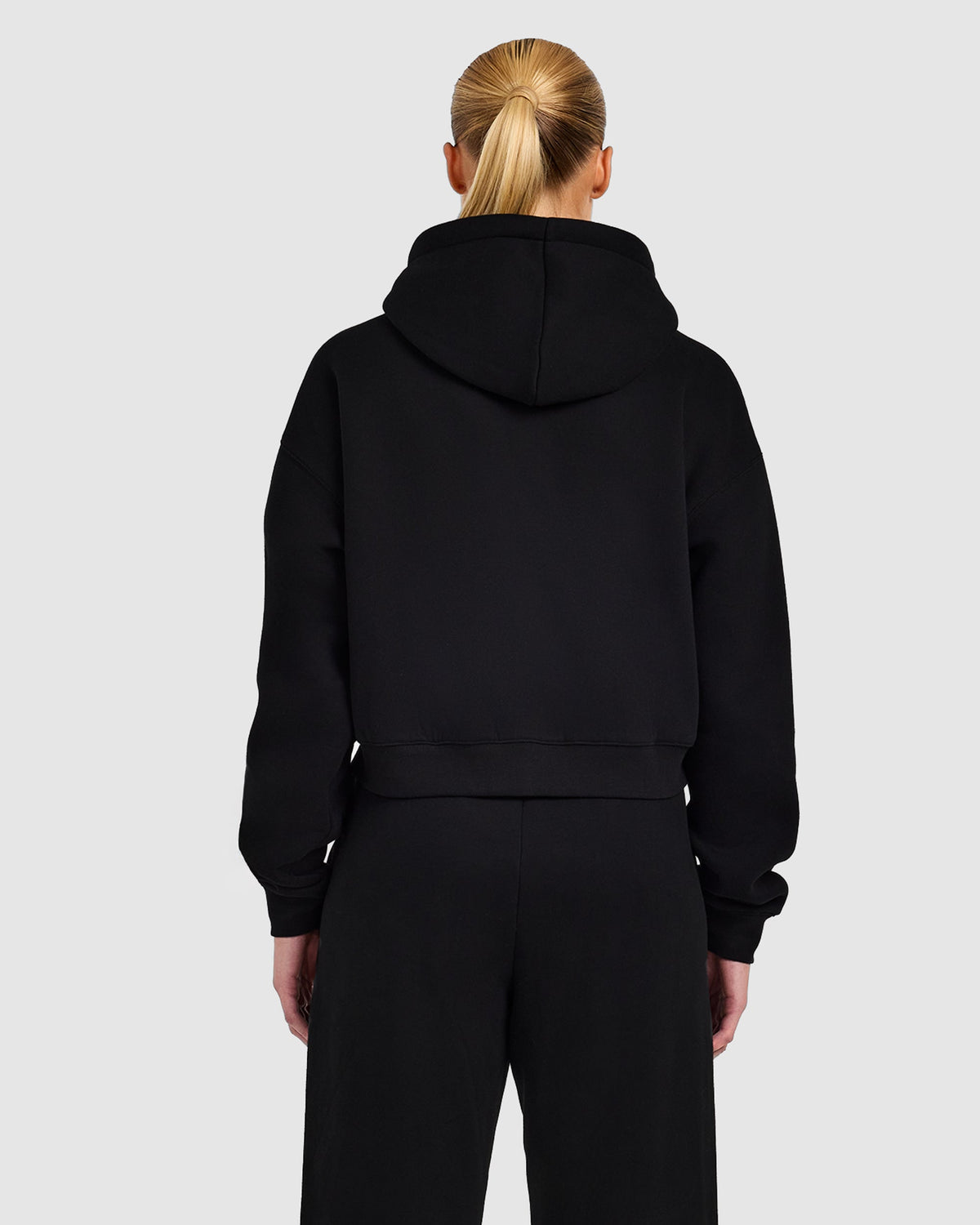 Varsity 2.0 Boxy Zip Up Hoodie - Black
