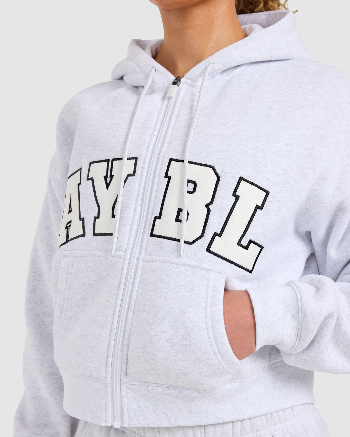 Varsity 2.0 Boxy Zip Up Hoodie - Heather Grey