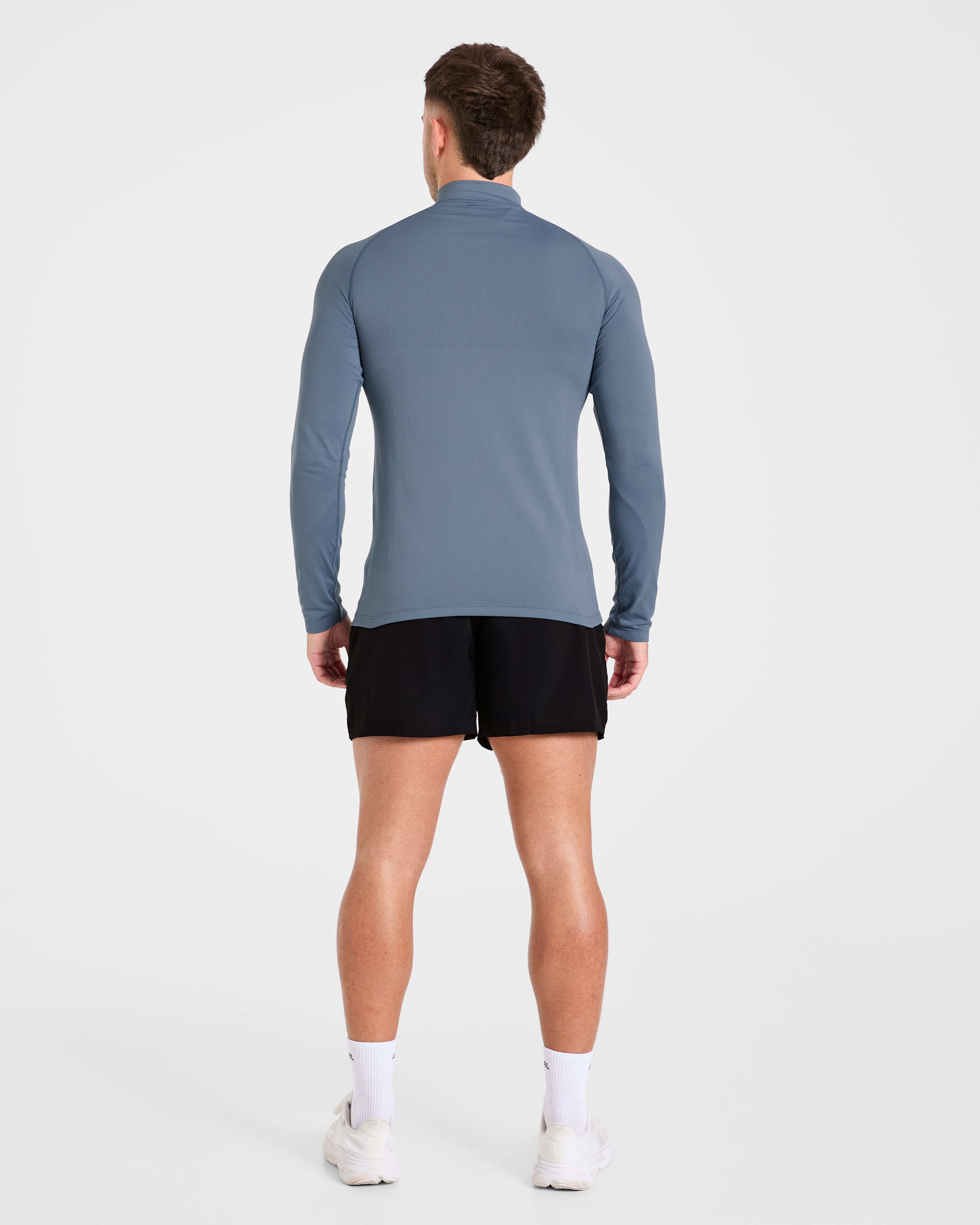 Essential Seamless 1/4 Zip Pullover  - Slate Blue