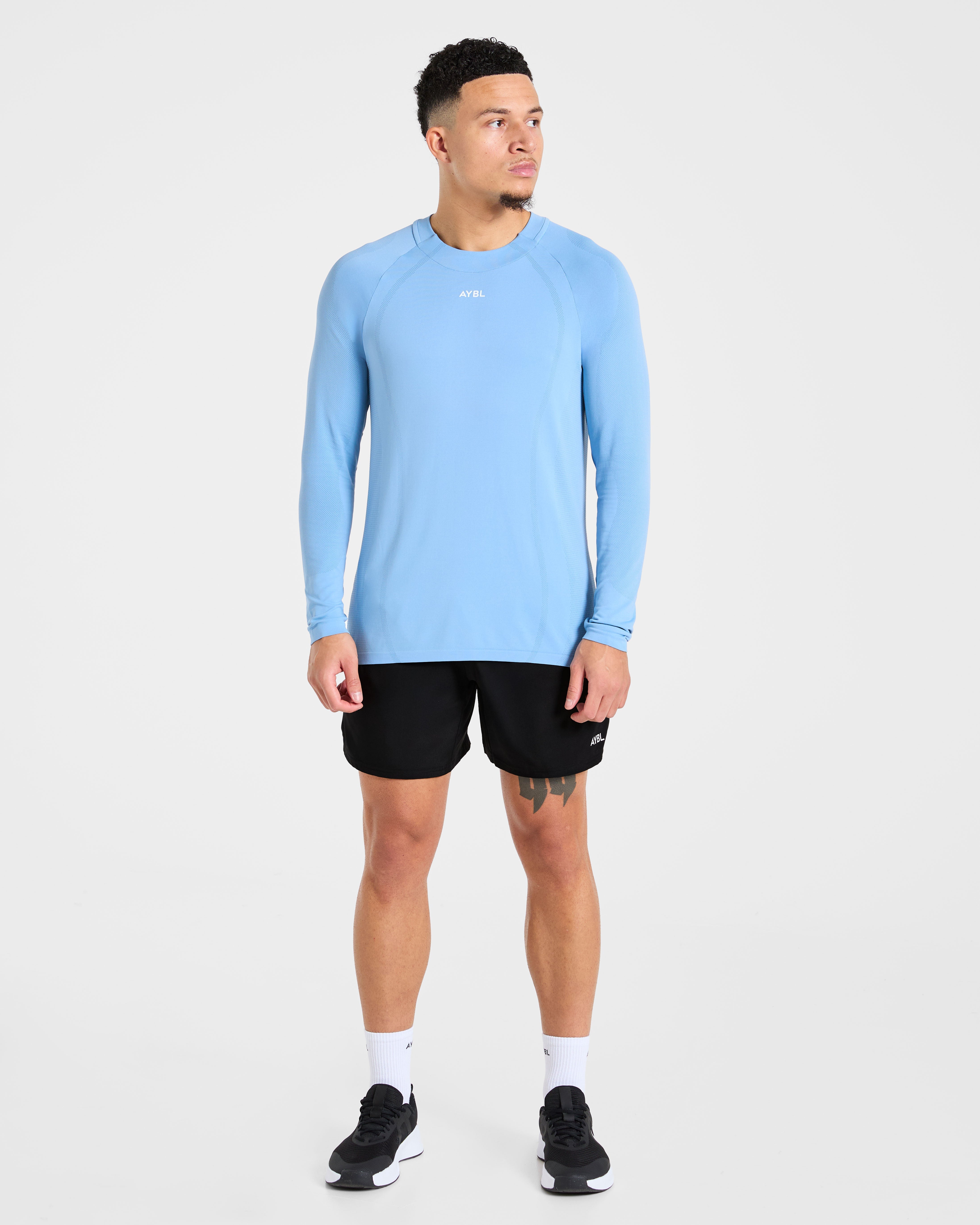 Attain Seamless Long Sleeve T Shirt - Sports Blue