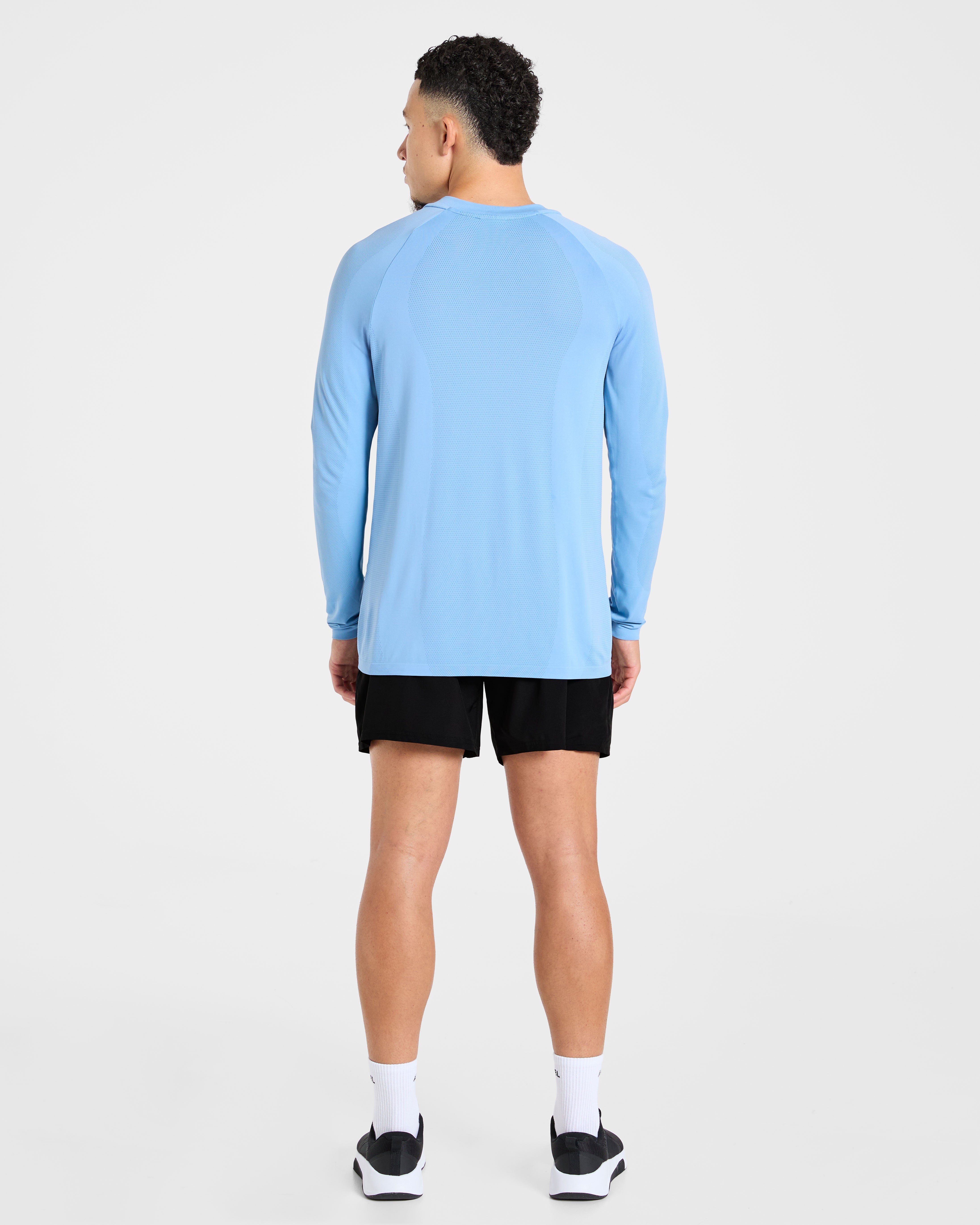 Attain Seamless Long Sleeve T Shirt - Sports Blue