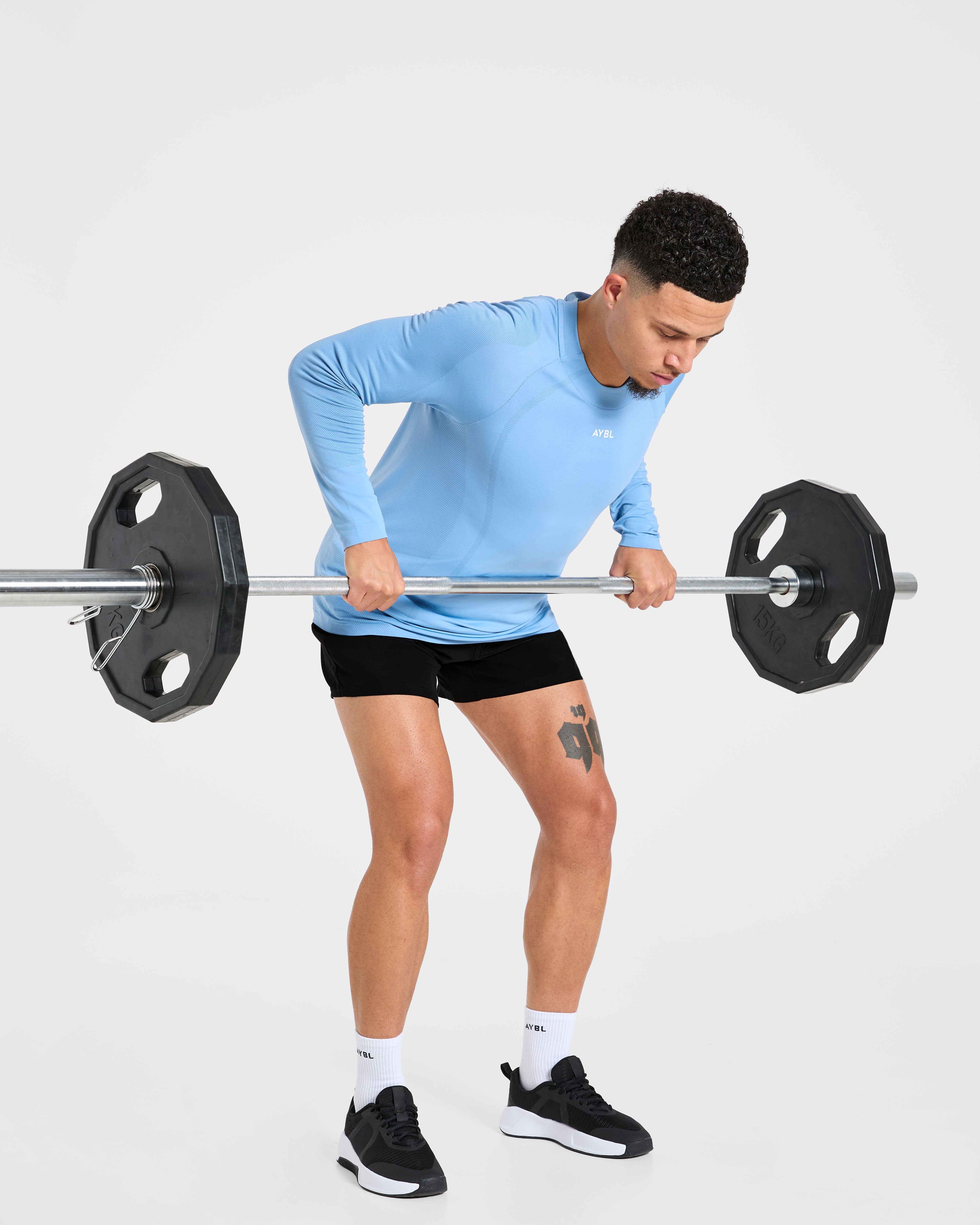 Attain Seamless Long Sleeve T Shirt - Sports Blue