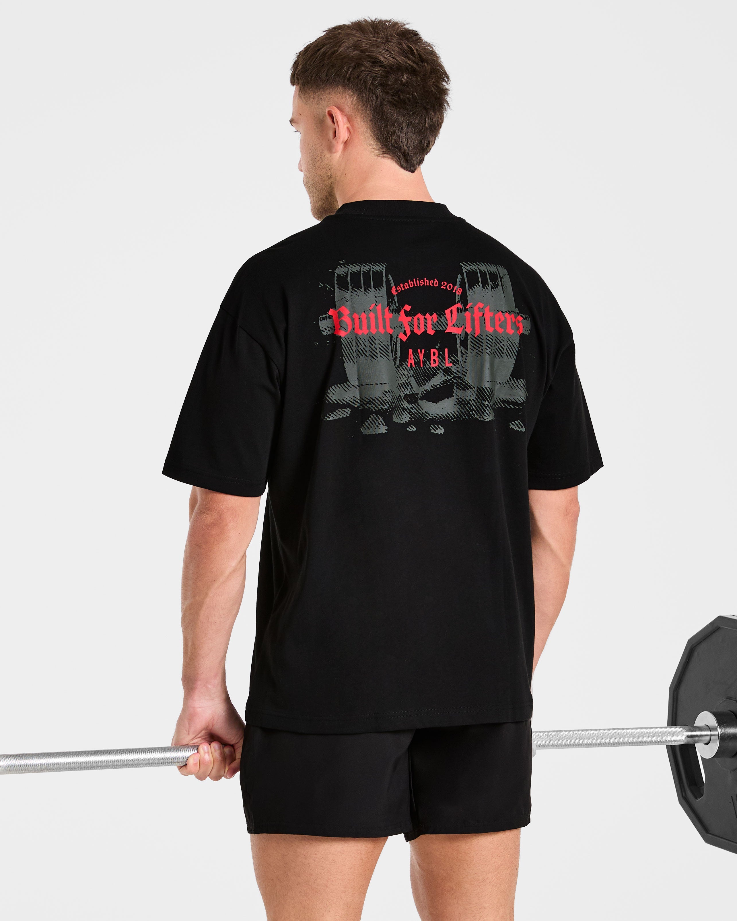 Built for Lifters Oversized T Shirt - Black/Red