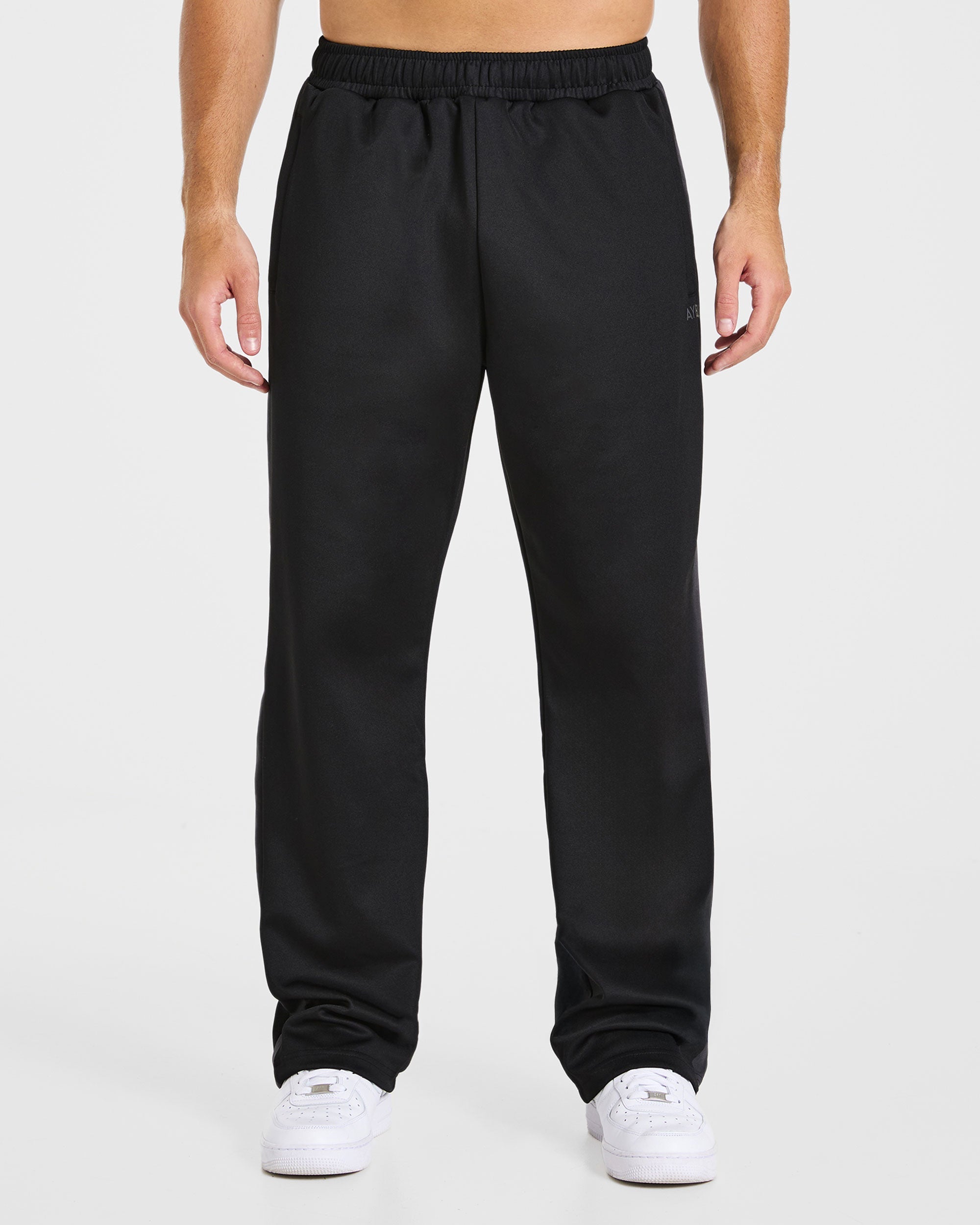 Classic Track Straight Leg Joggers - Black/Charcoal