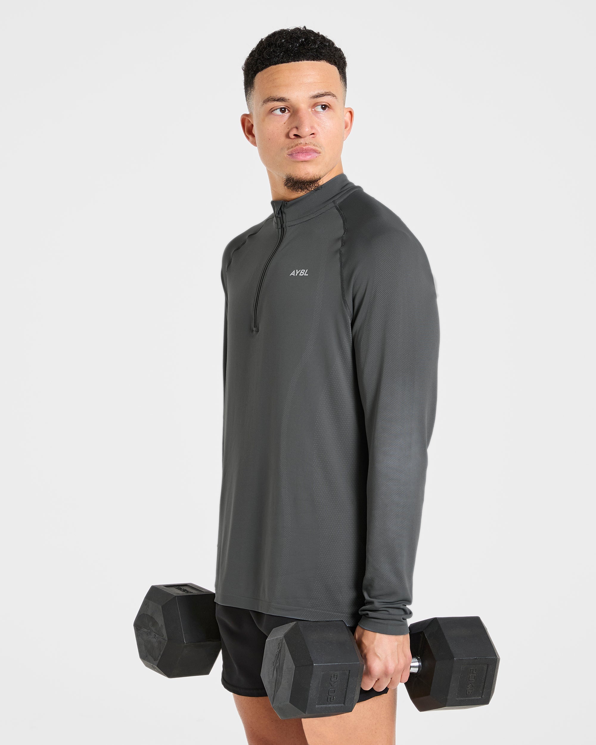 Attain Seamless 1/2 Zip Pullover - Storm Grey
