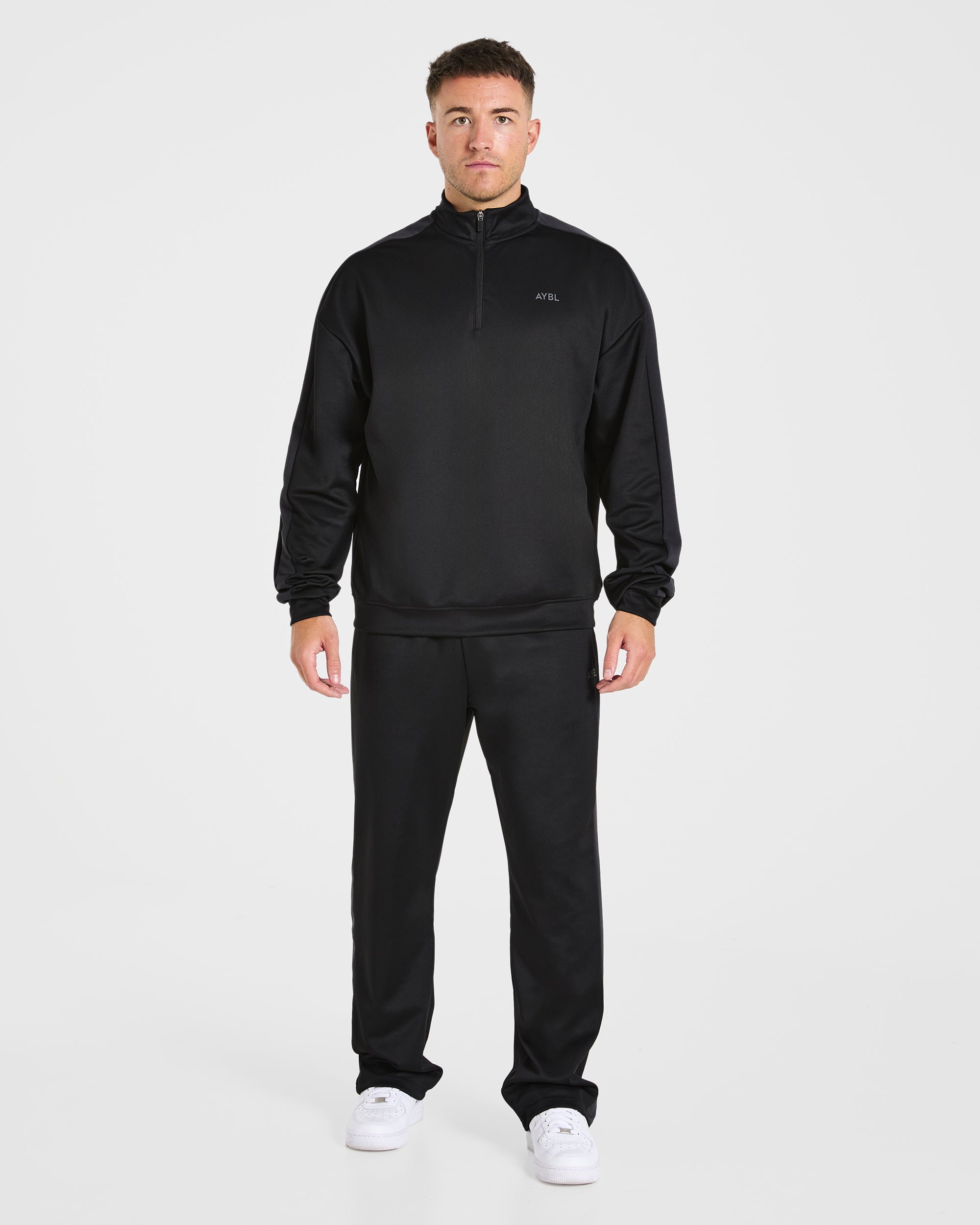 Classic Track 1/4 Zip Pullover - Black/Charcoal