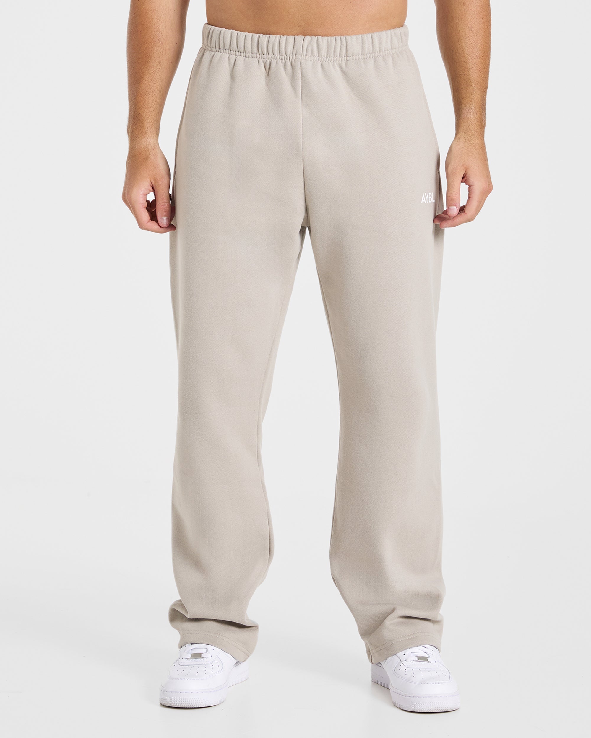 Essential Oversized Straight Leg Joggers - Stone