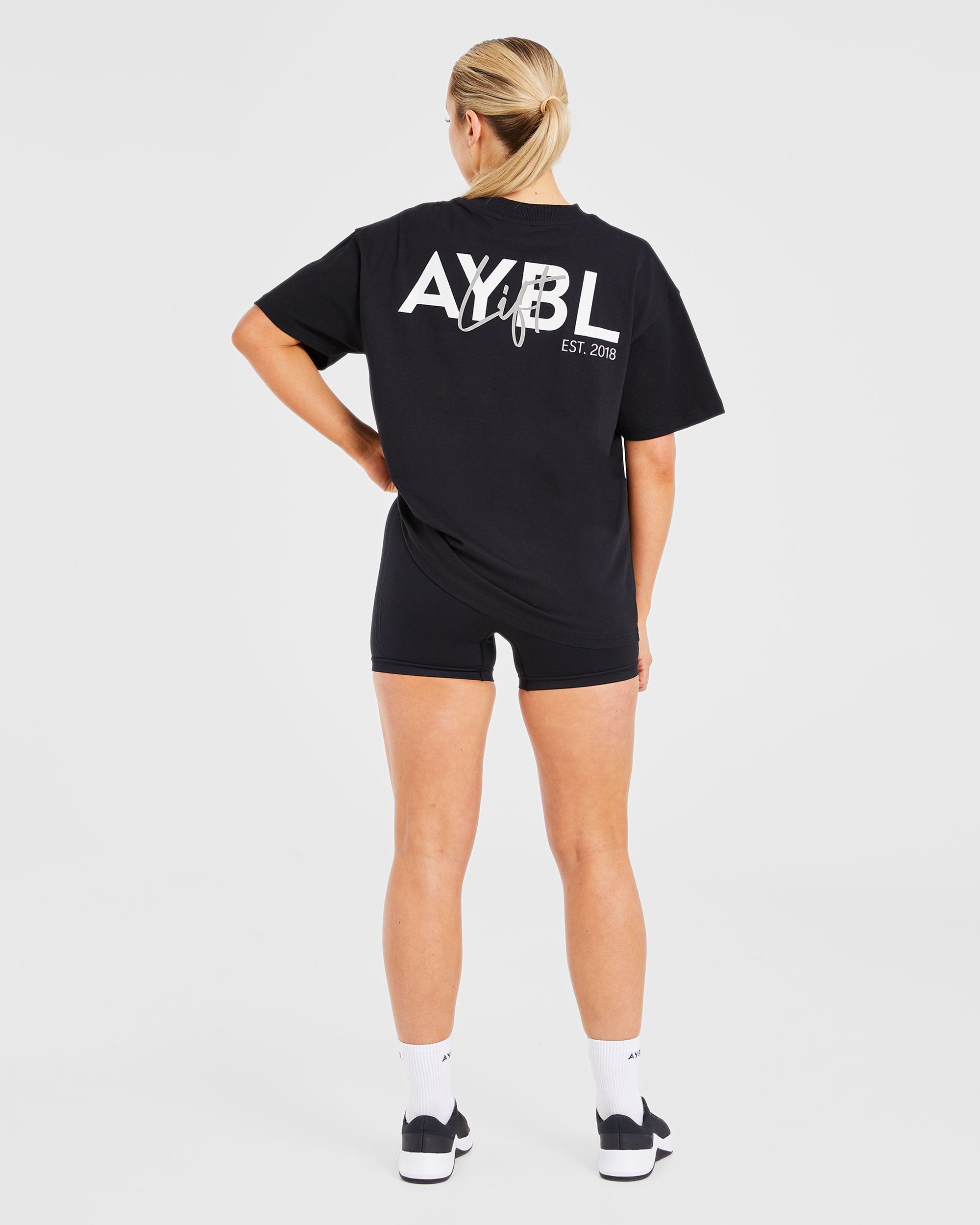 Lift Graphic Oversized T Shirt - Black