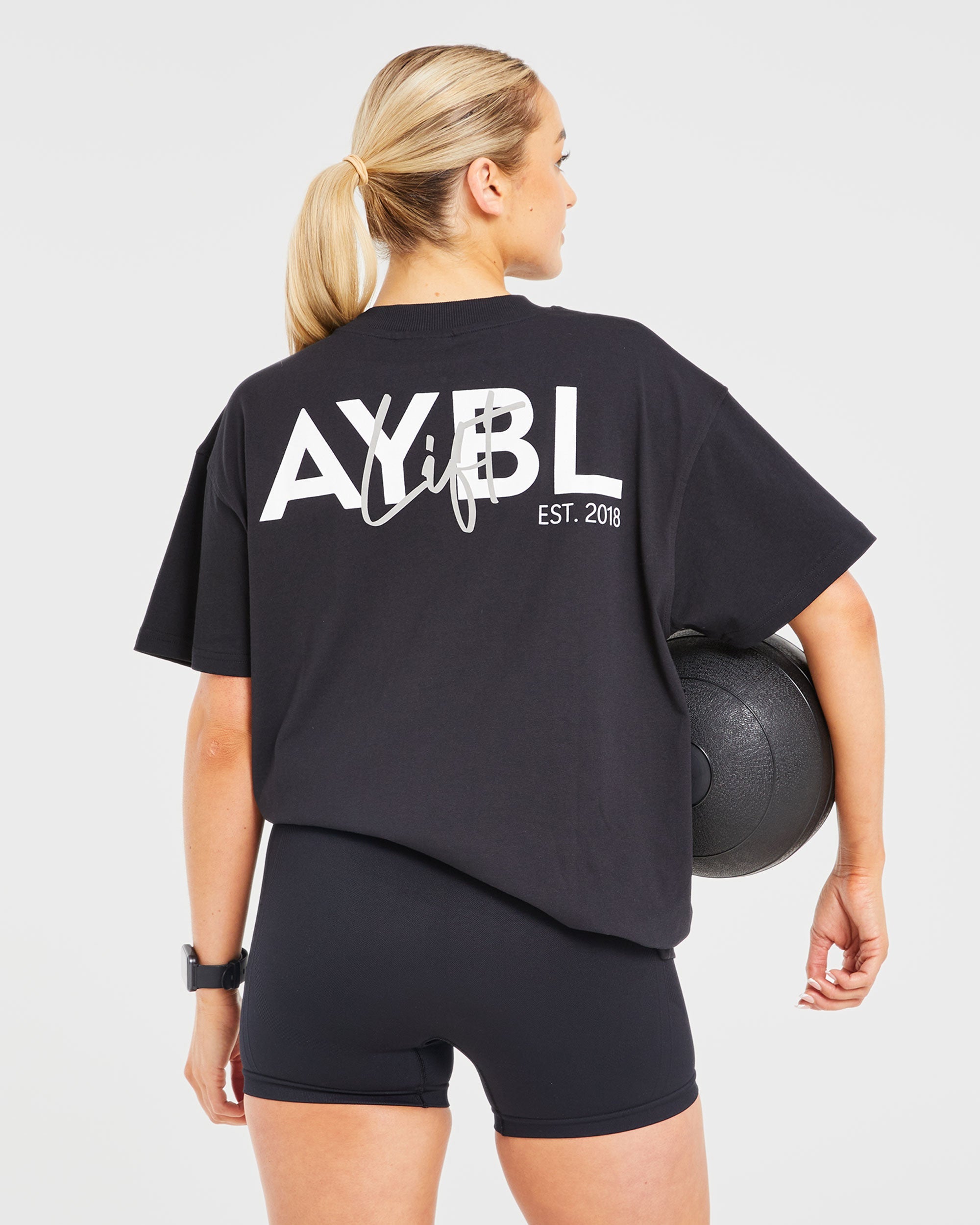 Lift Graphic Oversized T Shirt - Black