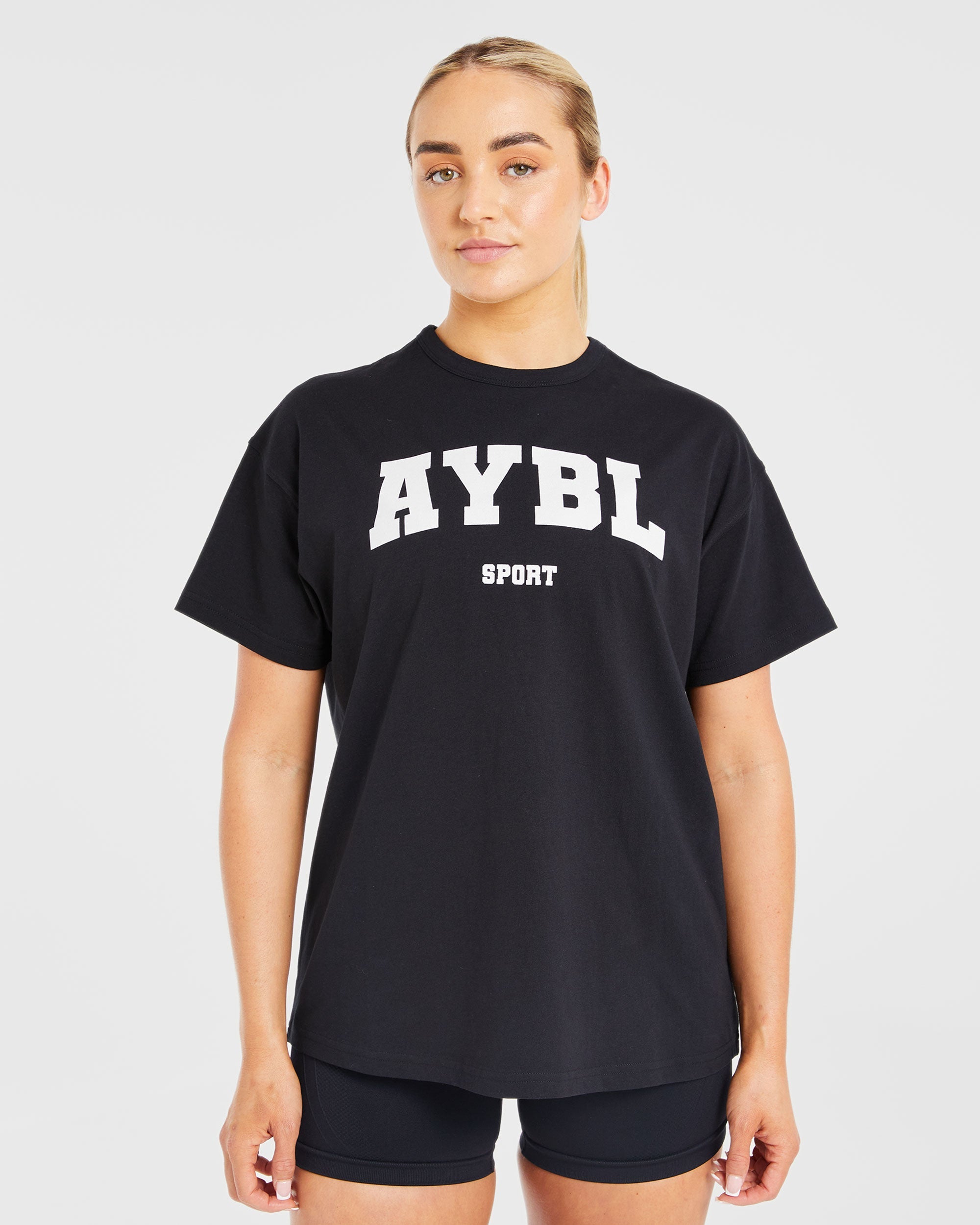 Classic Varsity Oversized T Shirt - Black