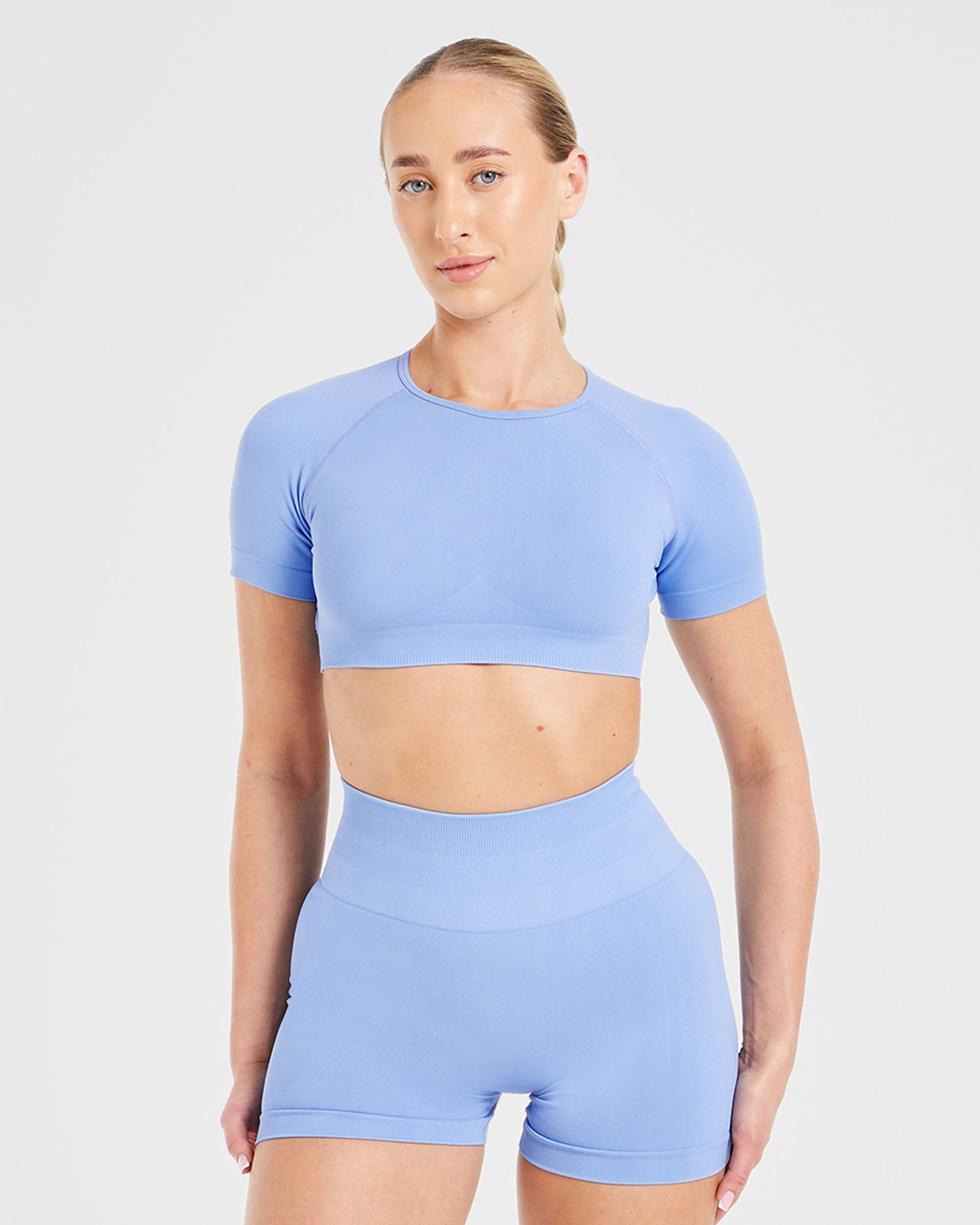 Power Seamless Crop Top - Blue