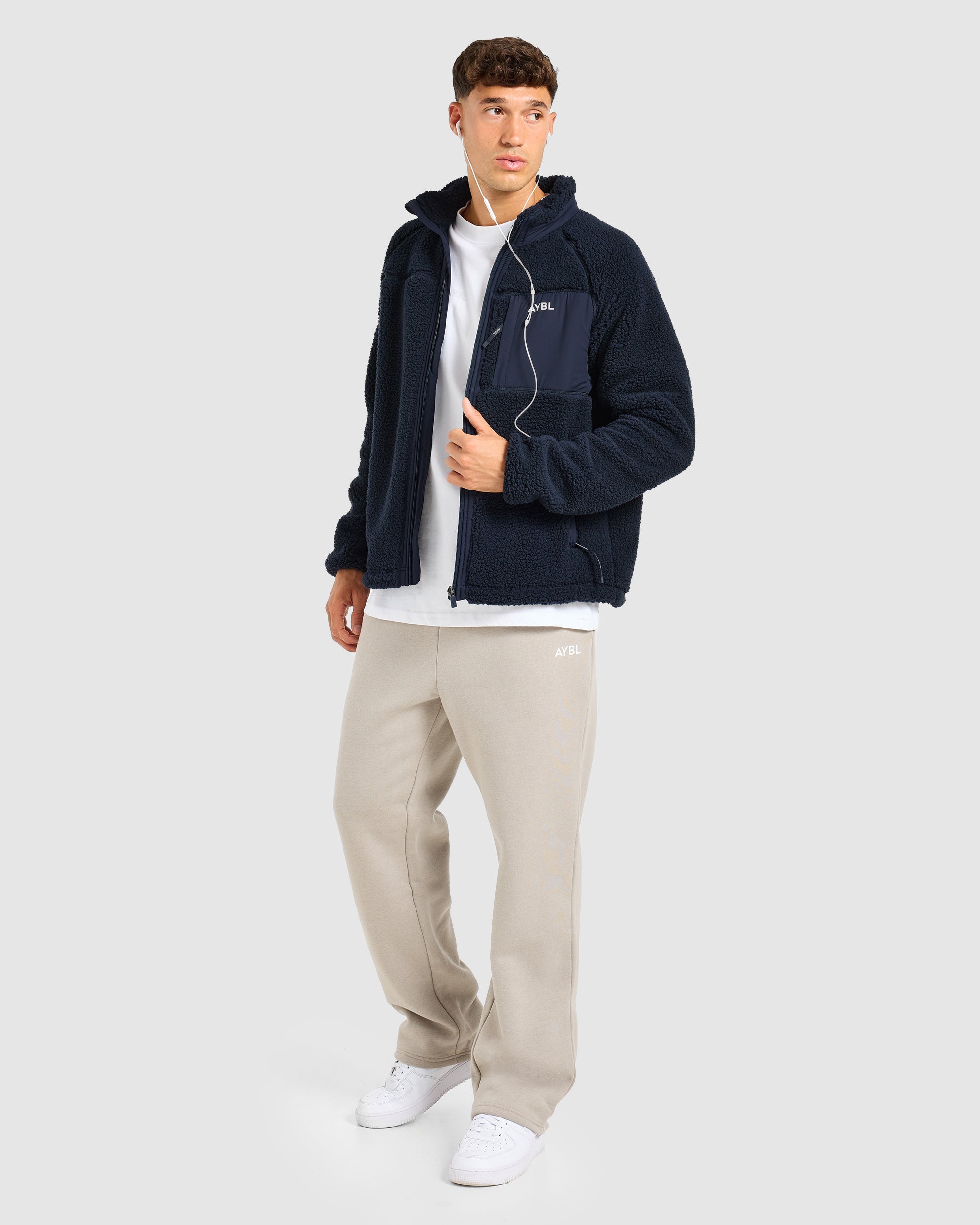 Classic Zip Up Fleece Jacket - Navy